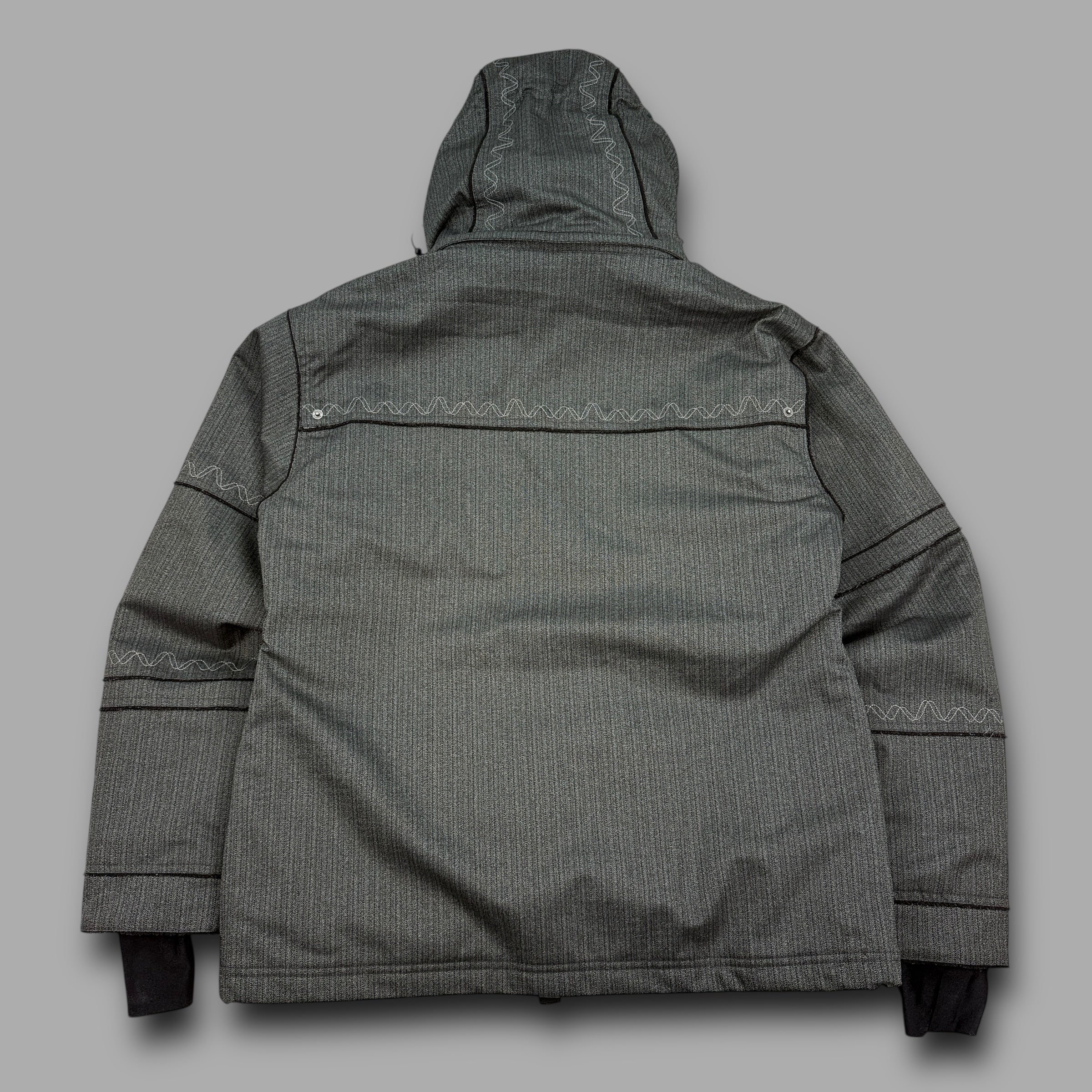 Billabong 2000's technical graphic pinstripe fur hood softshell ski jacket (L) wms