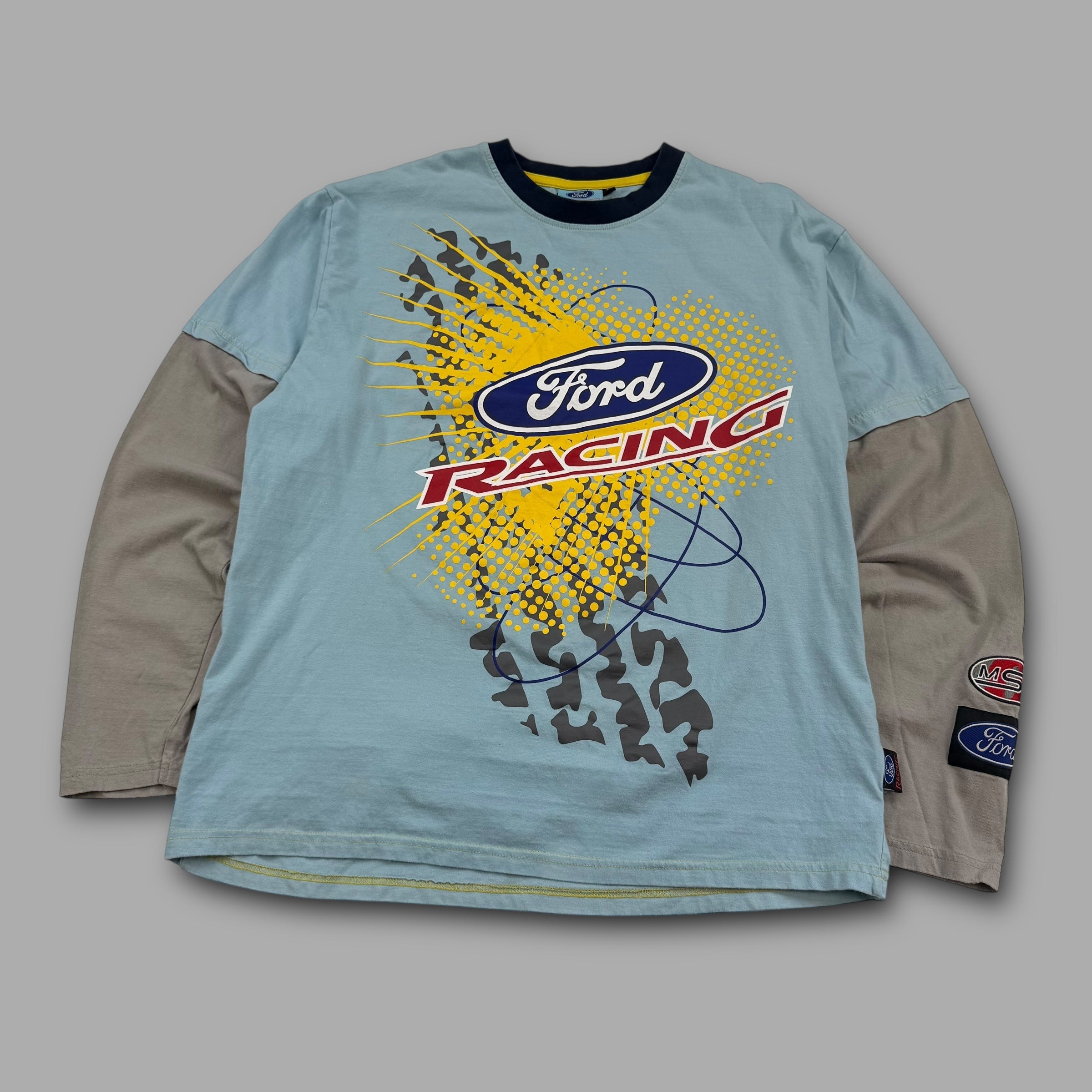 Ford racing 2000's graphic pullover two-tone long sleeve (XL)