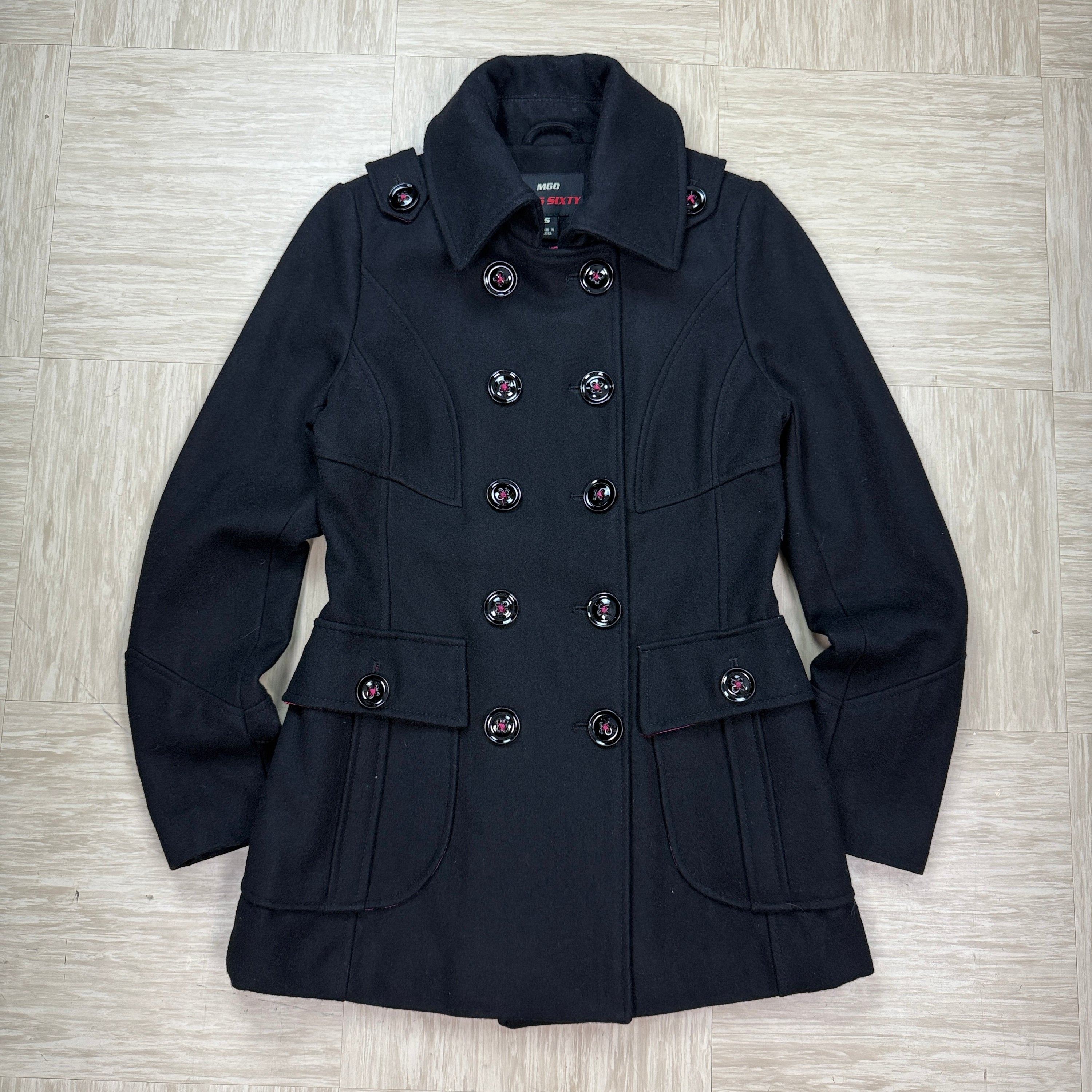 Miss Sixty 2000's wide collar button up wool peacoat (S) wms