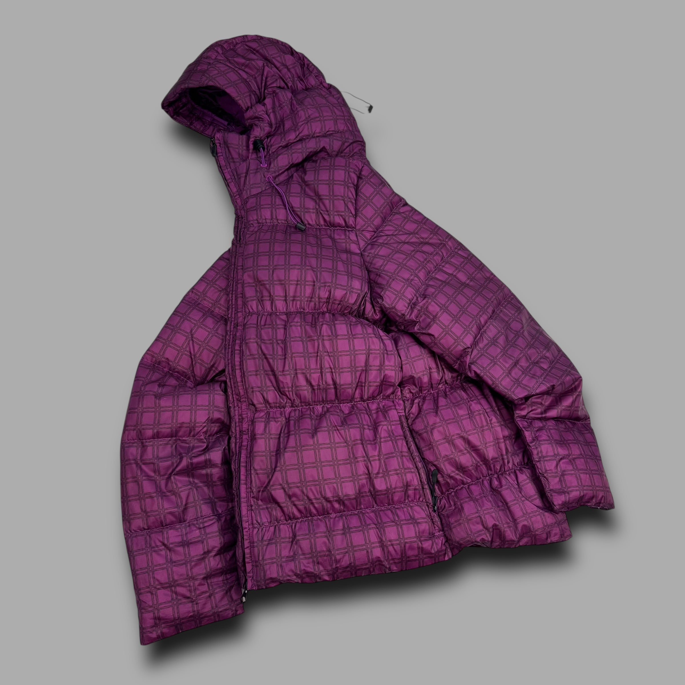 Nike 2000's technical plaid downfilled puffer jacket (M)