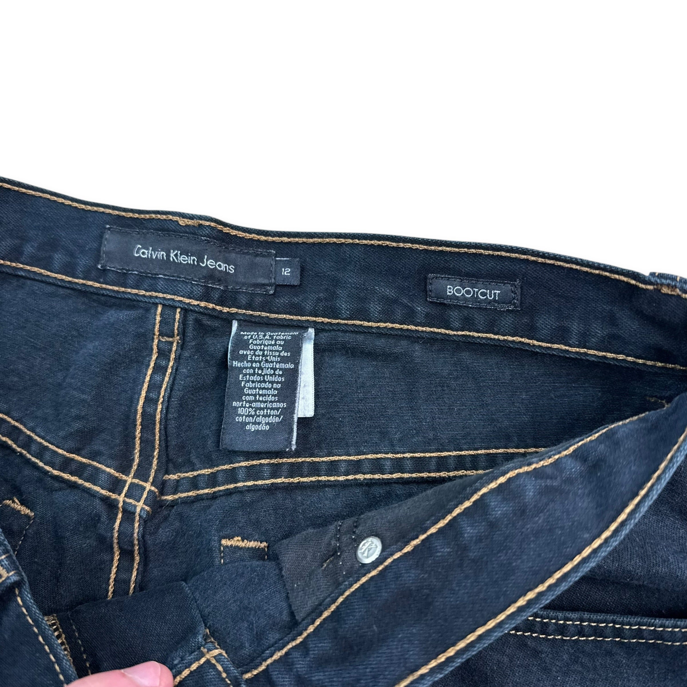Calvin Klein 2000's black relaxed denim bootcut jeans (S)