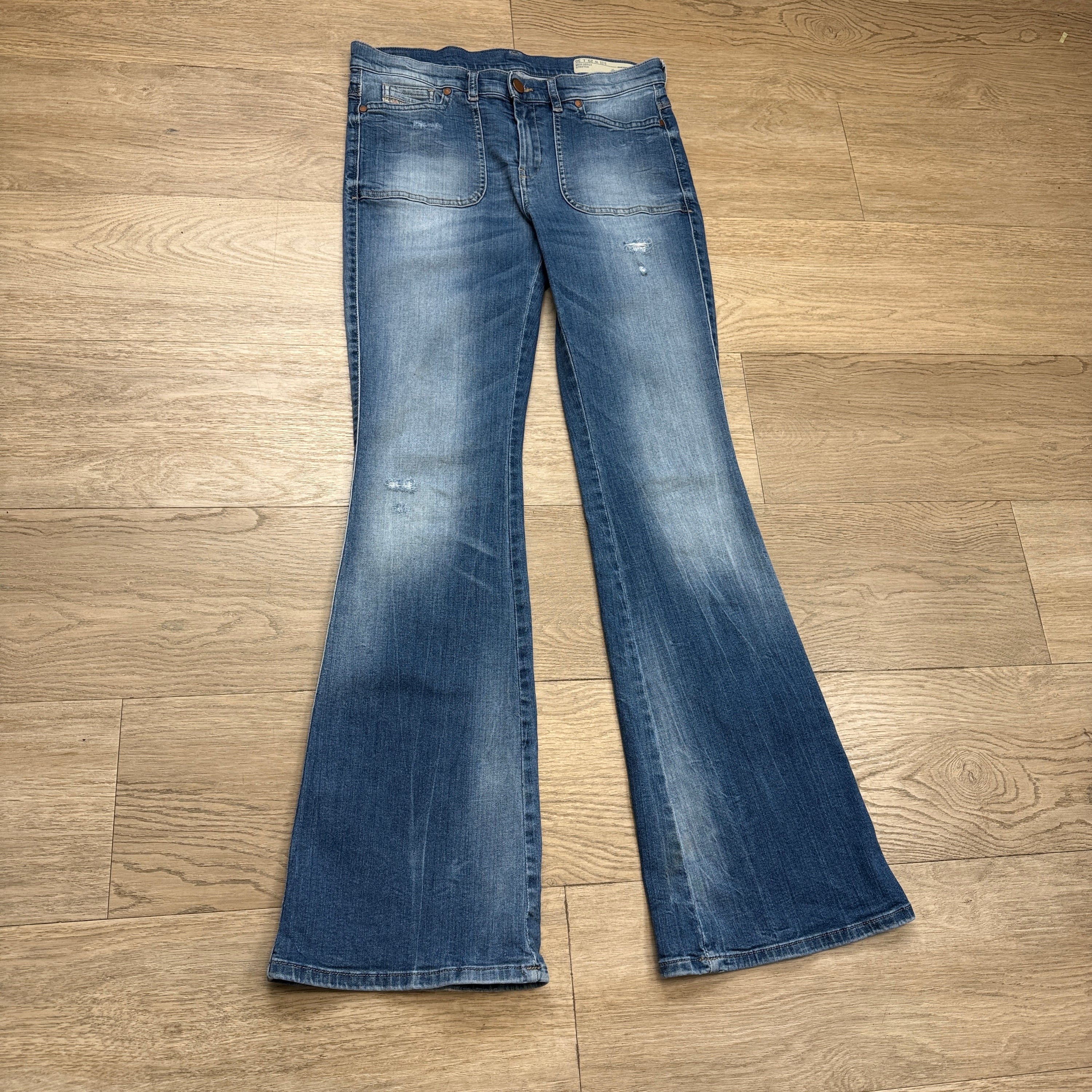 Diesel 2000's slim bootcut stretch washed denim jeans (M) wms