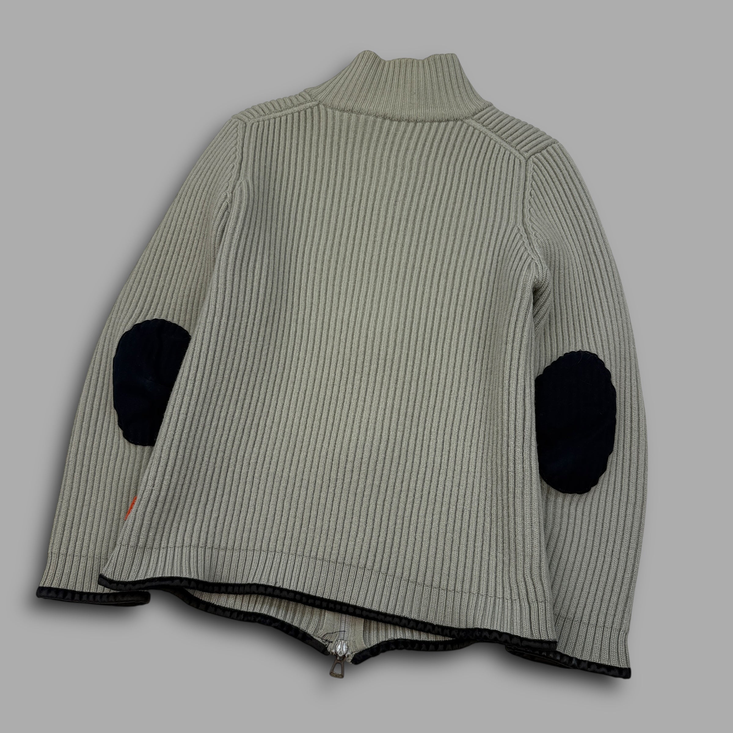 Hugo boss 2000's orange tab chunky knit full zip cardigan (XS)