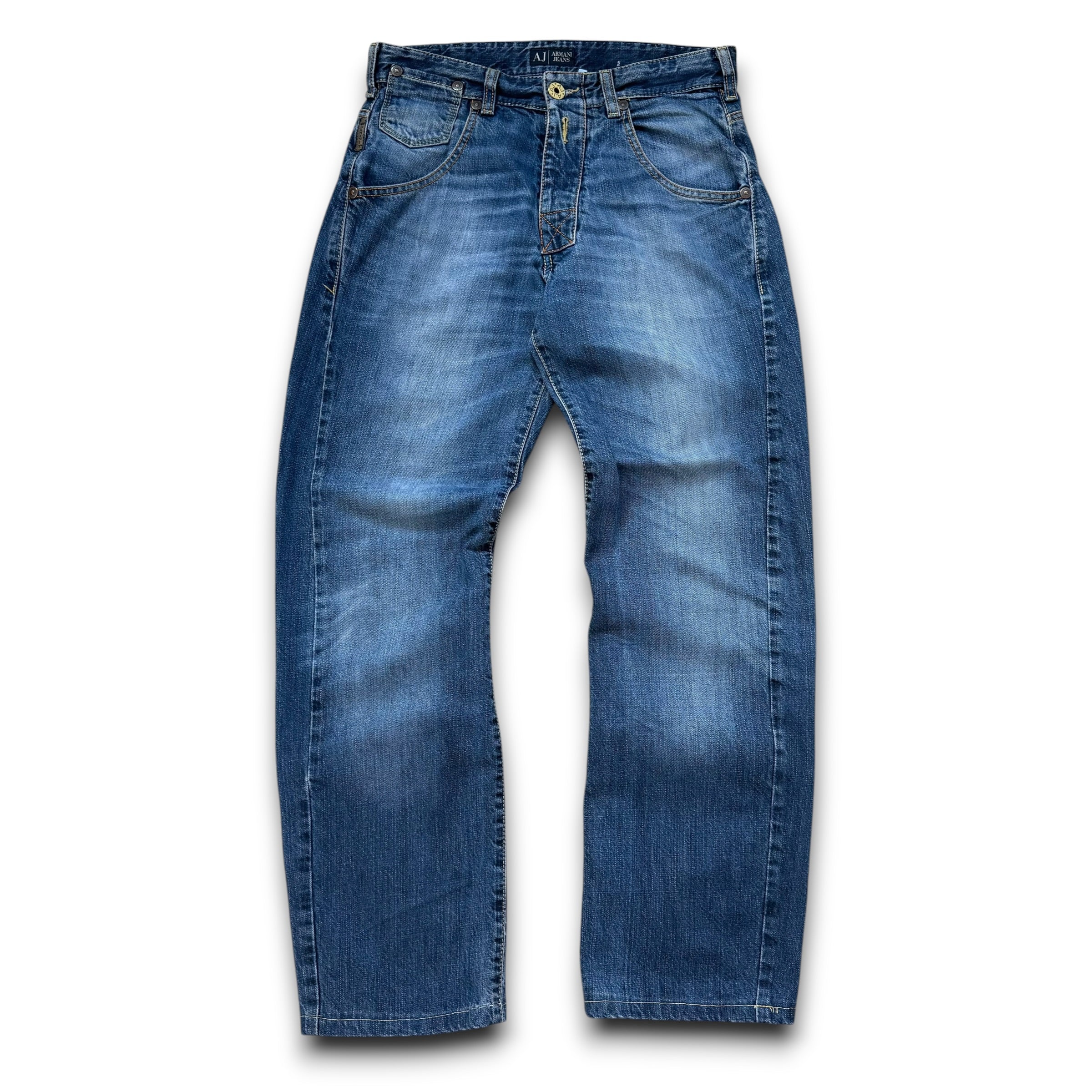 Armani 2000's twisted relaxed fit denim bootcut jeans (S)