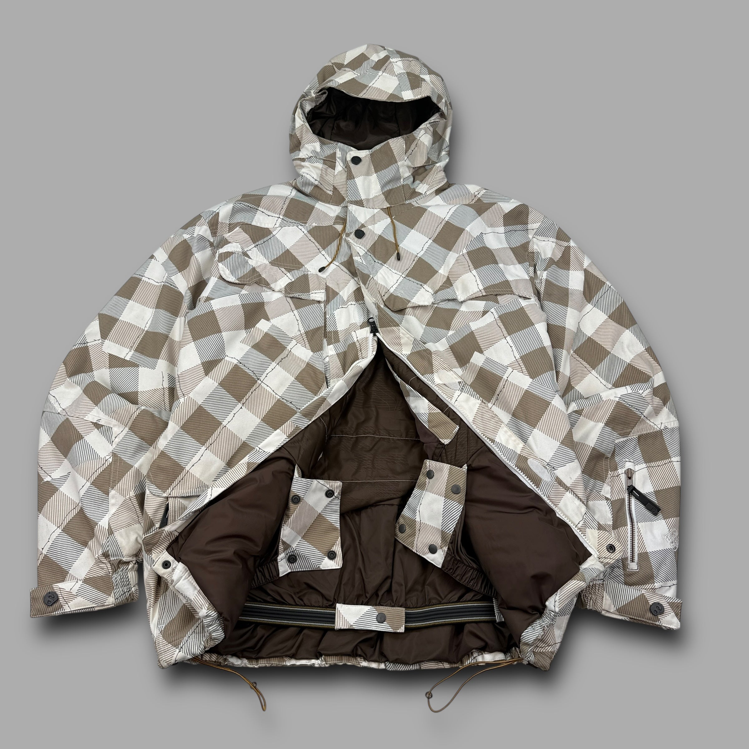 Salomon 2009 technical vented plaid clima-pro softshell ski jacket (L)