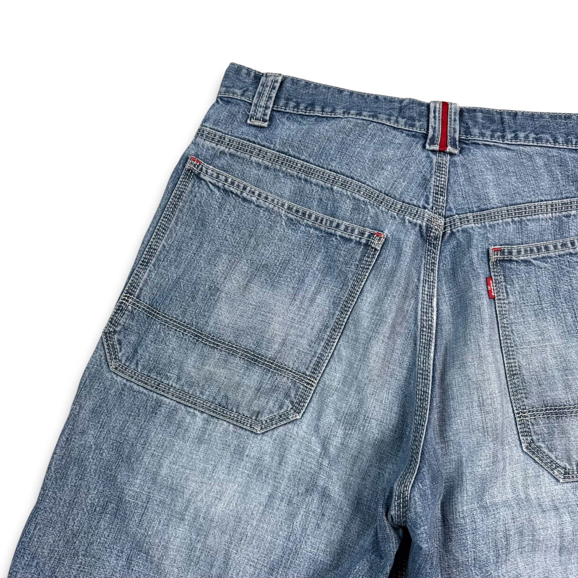 Levi's 2000's baggy faded denim contrast stitch worker shorts (S)