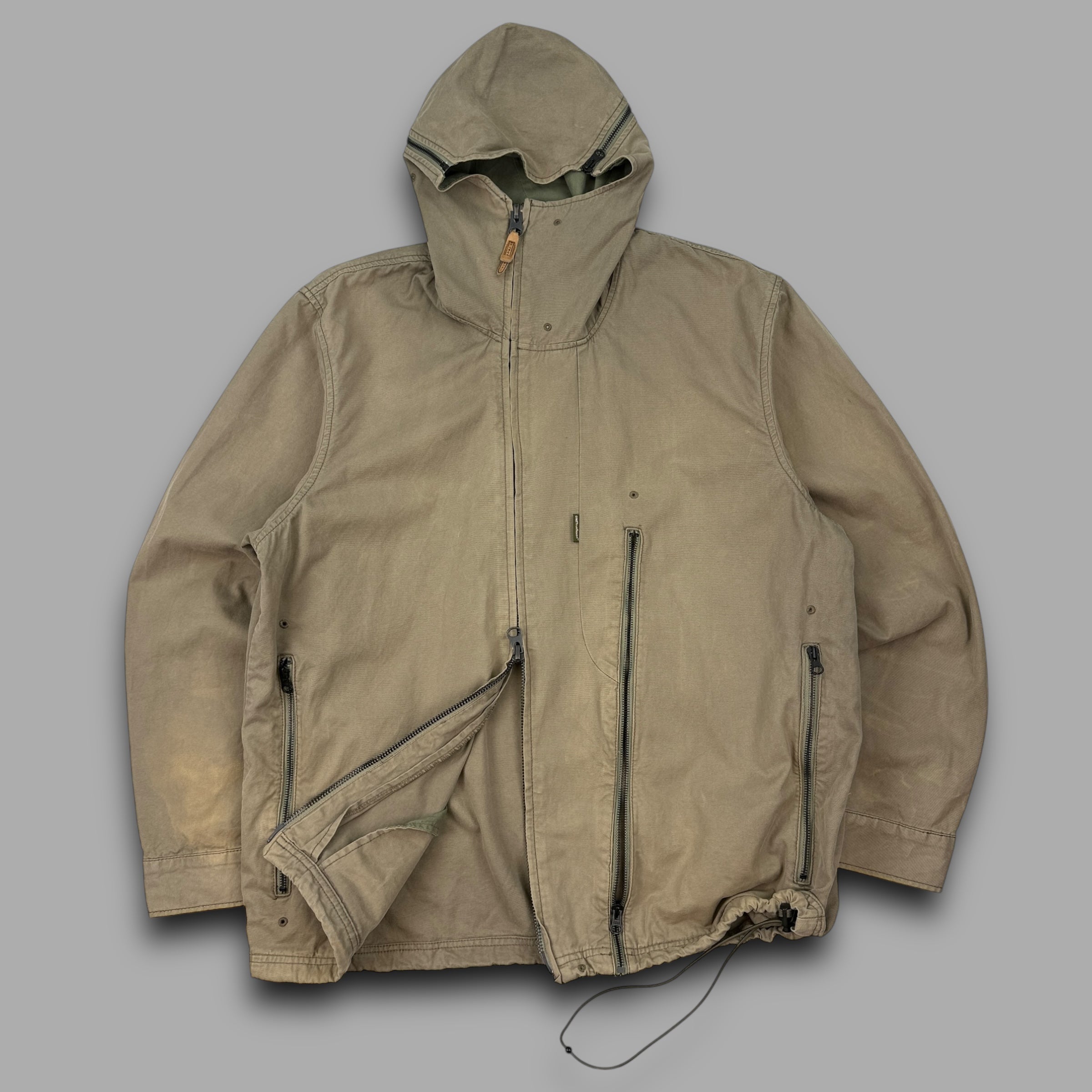 One true Saxon 2000's technical asymmetrical zip multi-pocket jacket (XL)