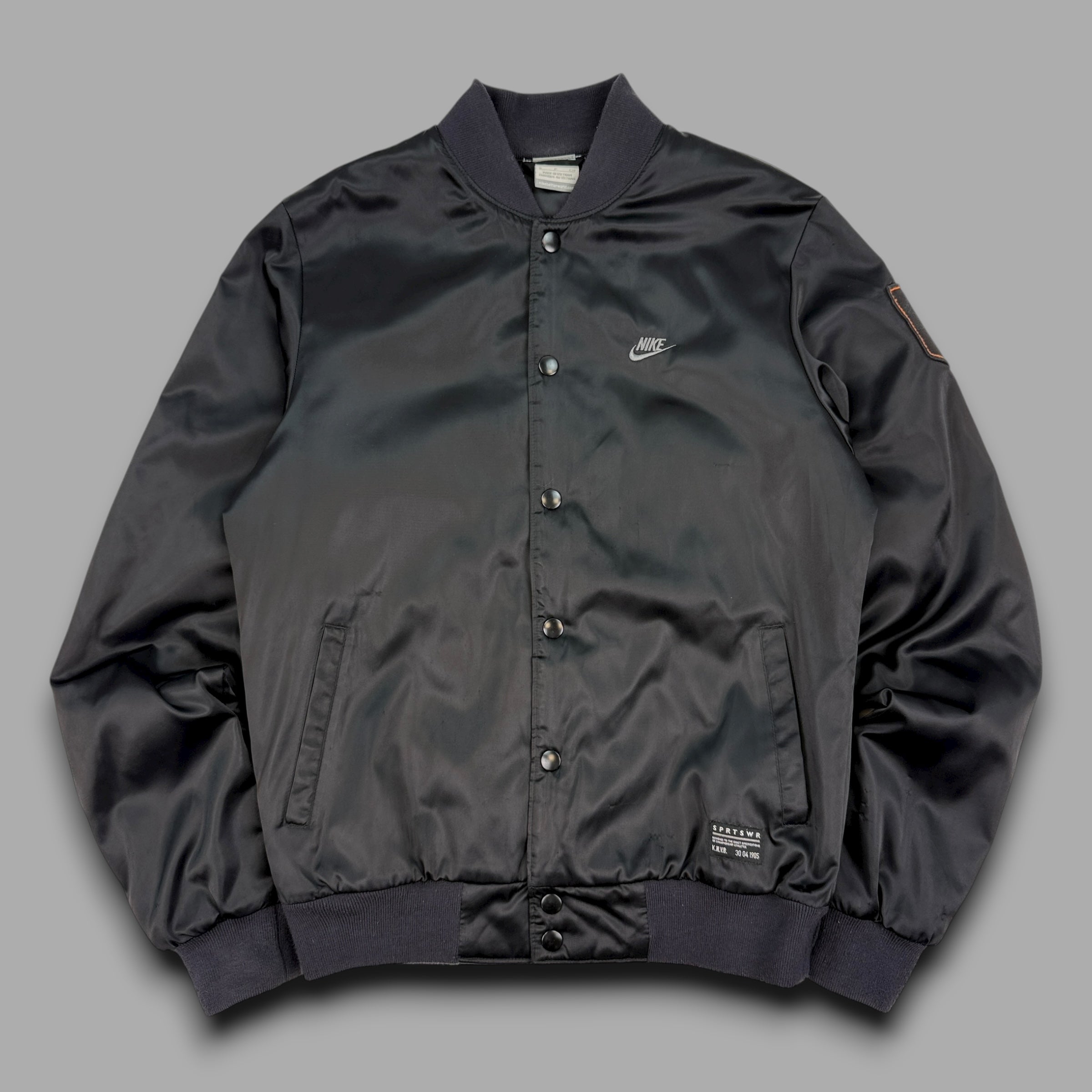 Nike 2000's button up satin cropped bomber jacket (S)