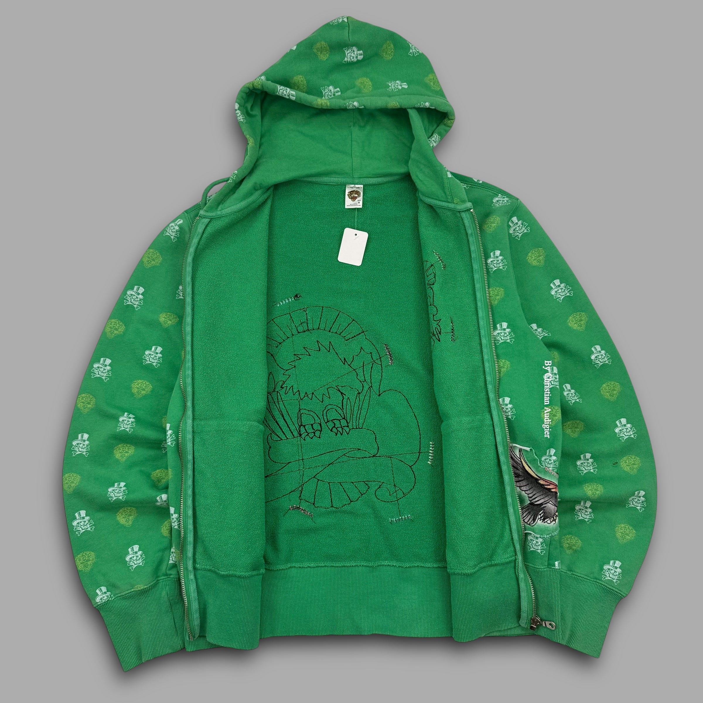 Ed hardy 2000's graphic monogram hoodie (M)