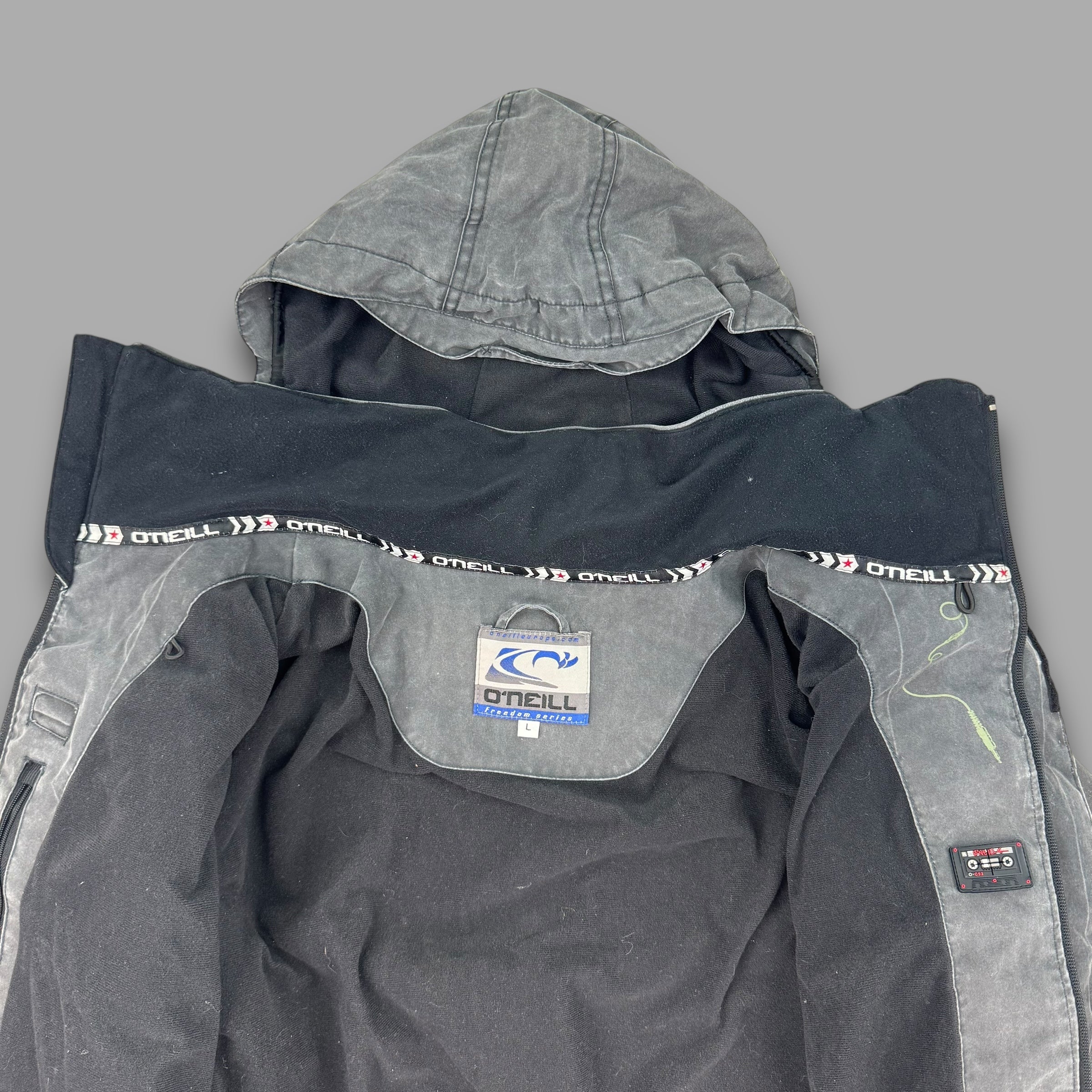 O'niell 2000's technical stone washed contrast stitch multi-pocket ski jacket (L)
