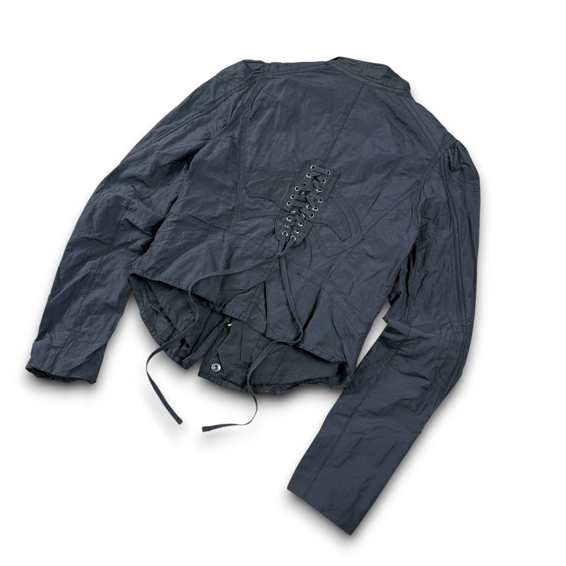River island 2000's asymmetrical zip fitted nylon jacket (S) wms