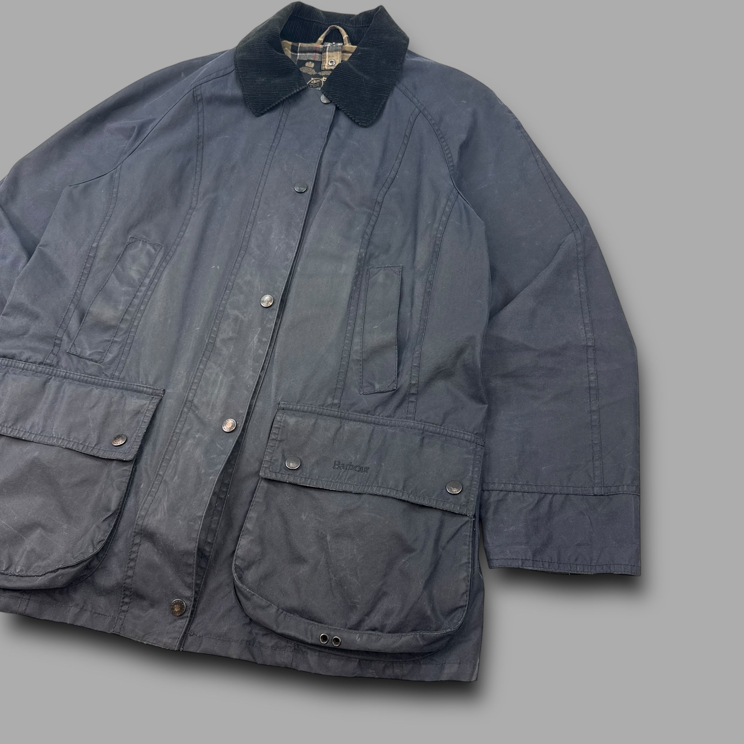 Barbour 2000's beadnell technical zip-up waxed jacket (S-M)