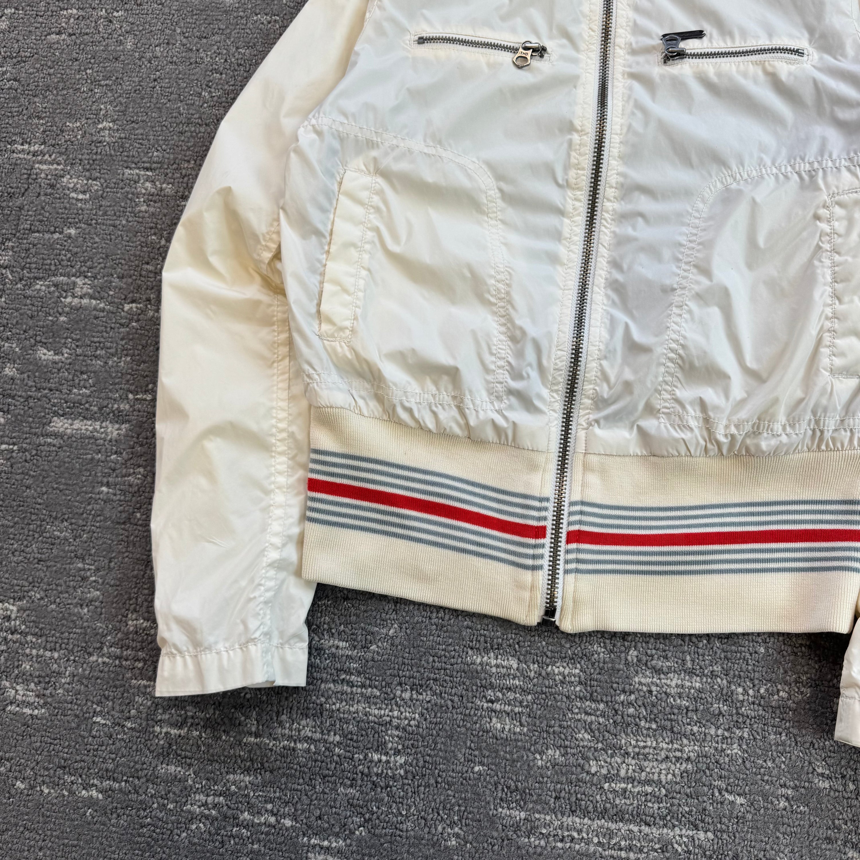 Tommy Hilfiger 2007 technical multi-pocket cropped embroidered nylon jacket (M) wms