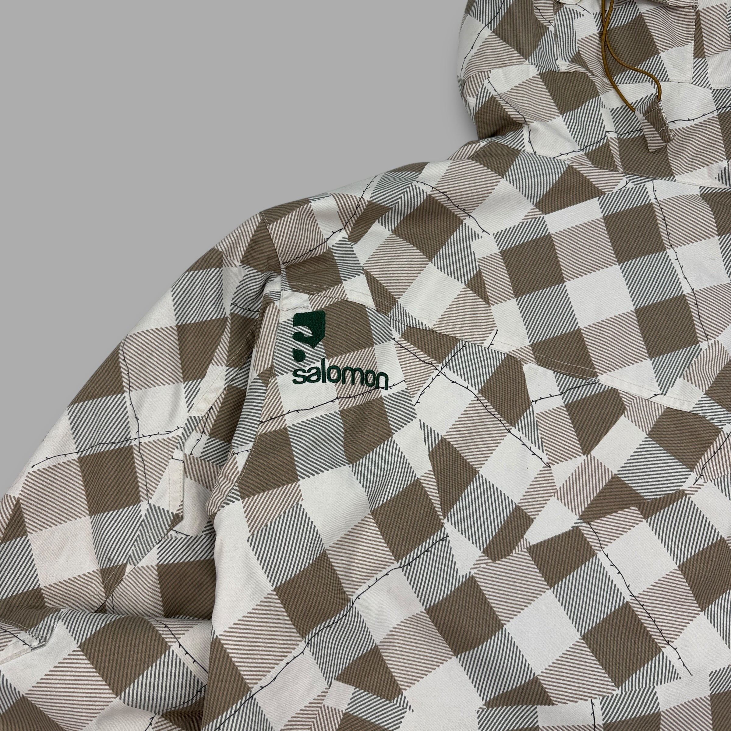 Salomon 2009 technical vented plaid clima-pro softshell ski jacket (L)