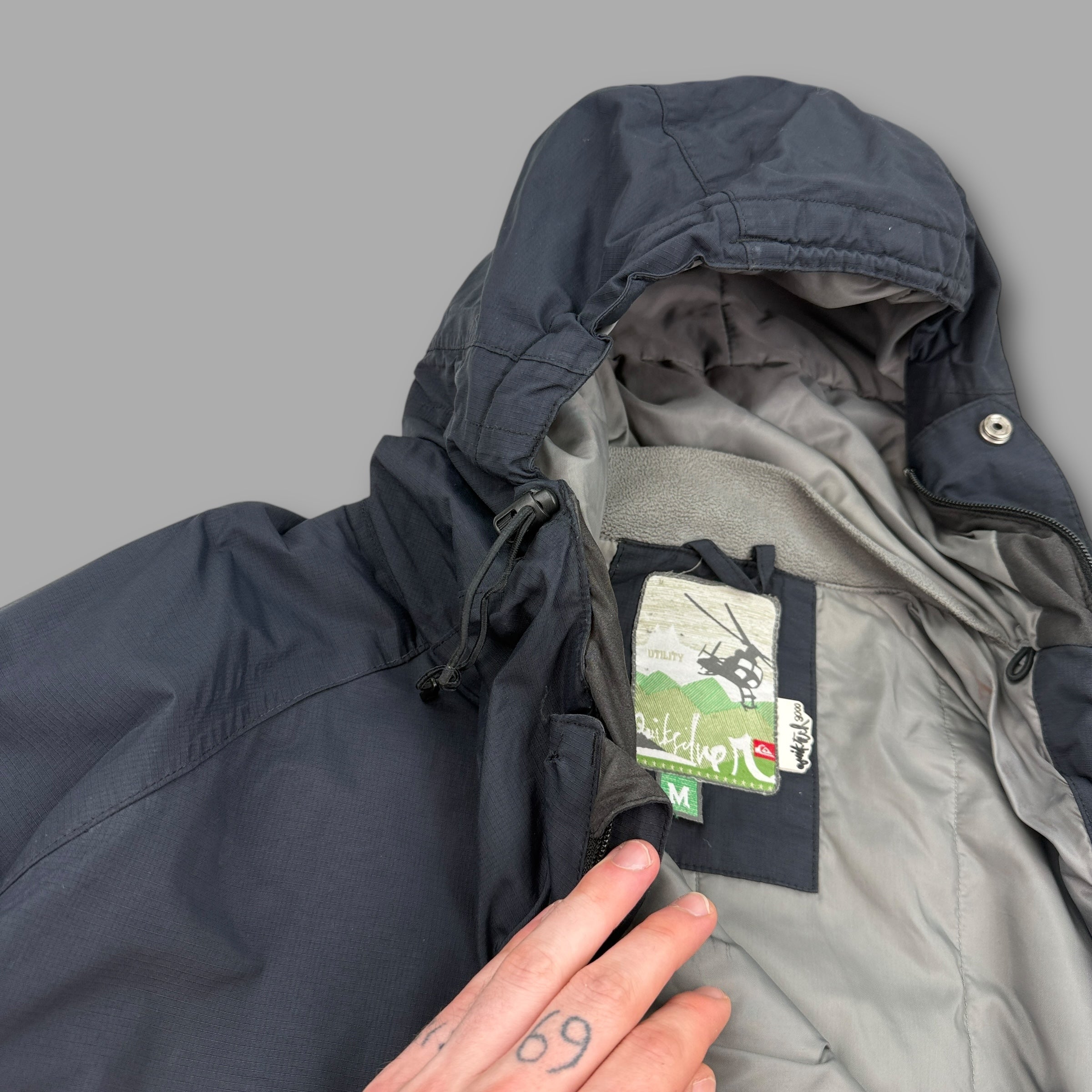 Quiksilver 2000's technical asymmetrical zip compass ski jacket (M)