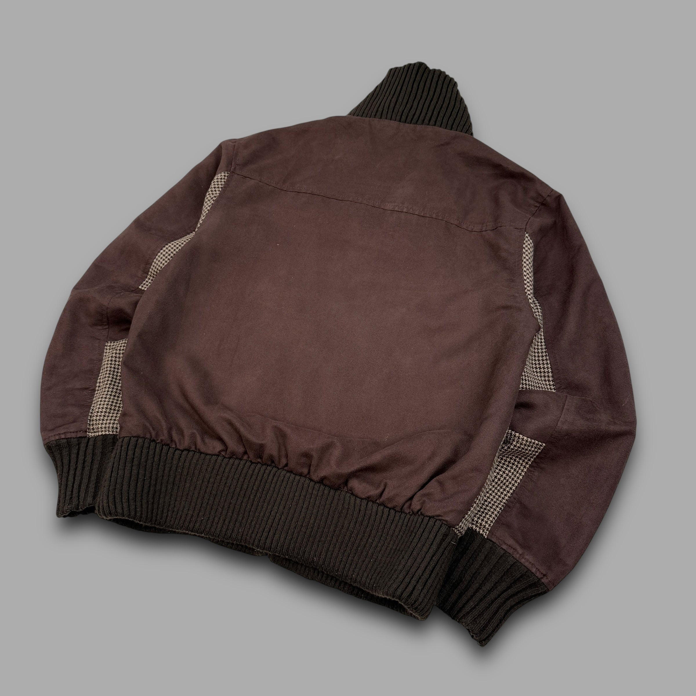 Puma 2000's plaid funnel neck zip up track jacket (S)