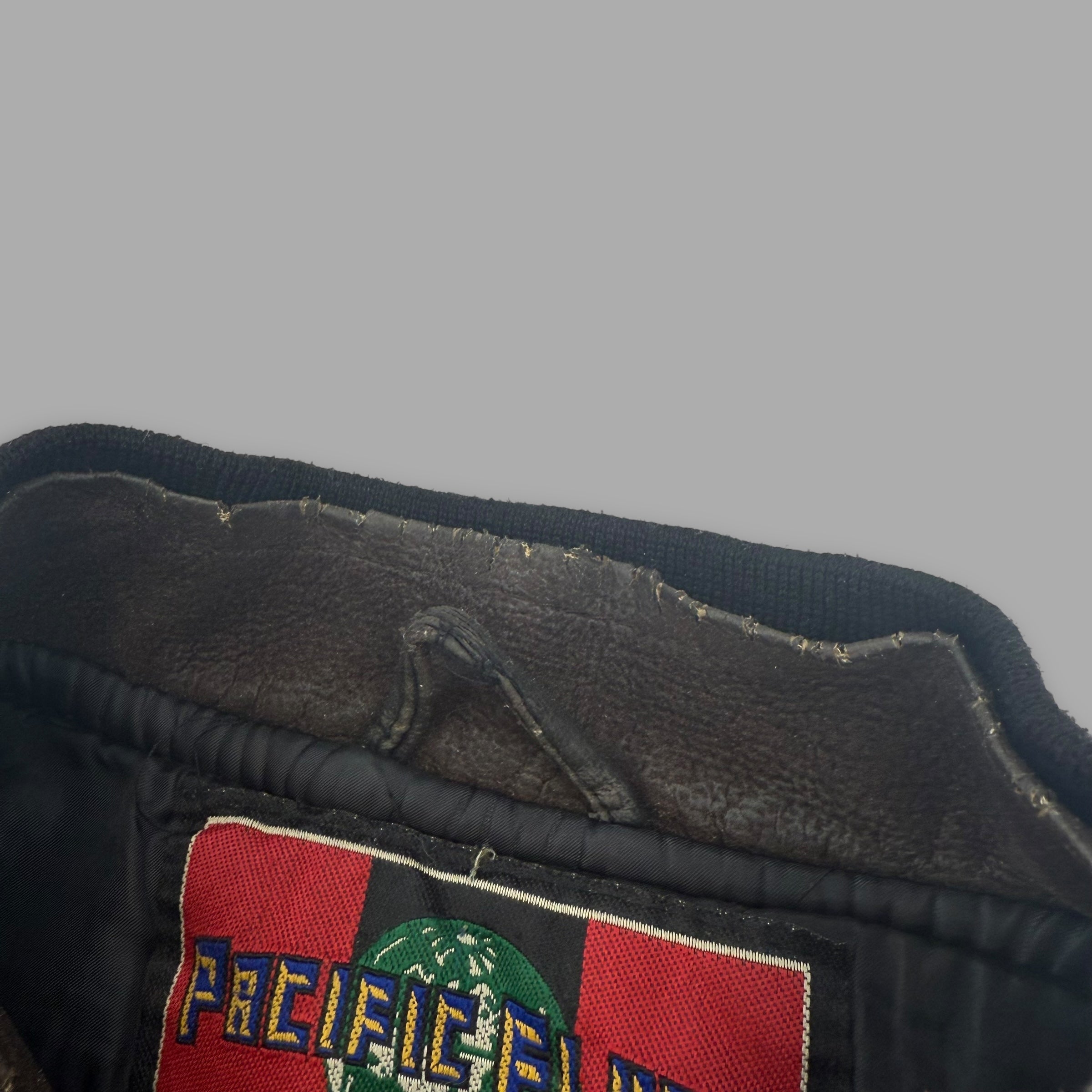 Pacific flyer 2000's embrodiered hybrid suede bomber jacket (M)