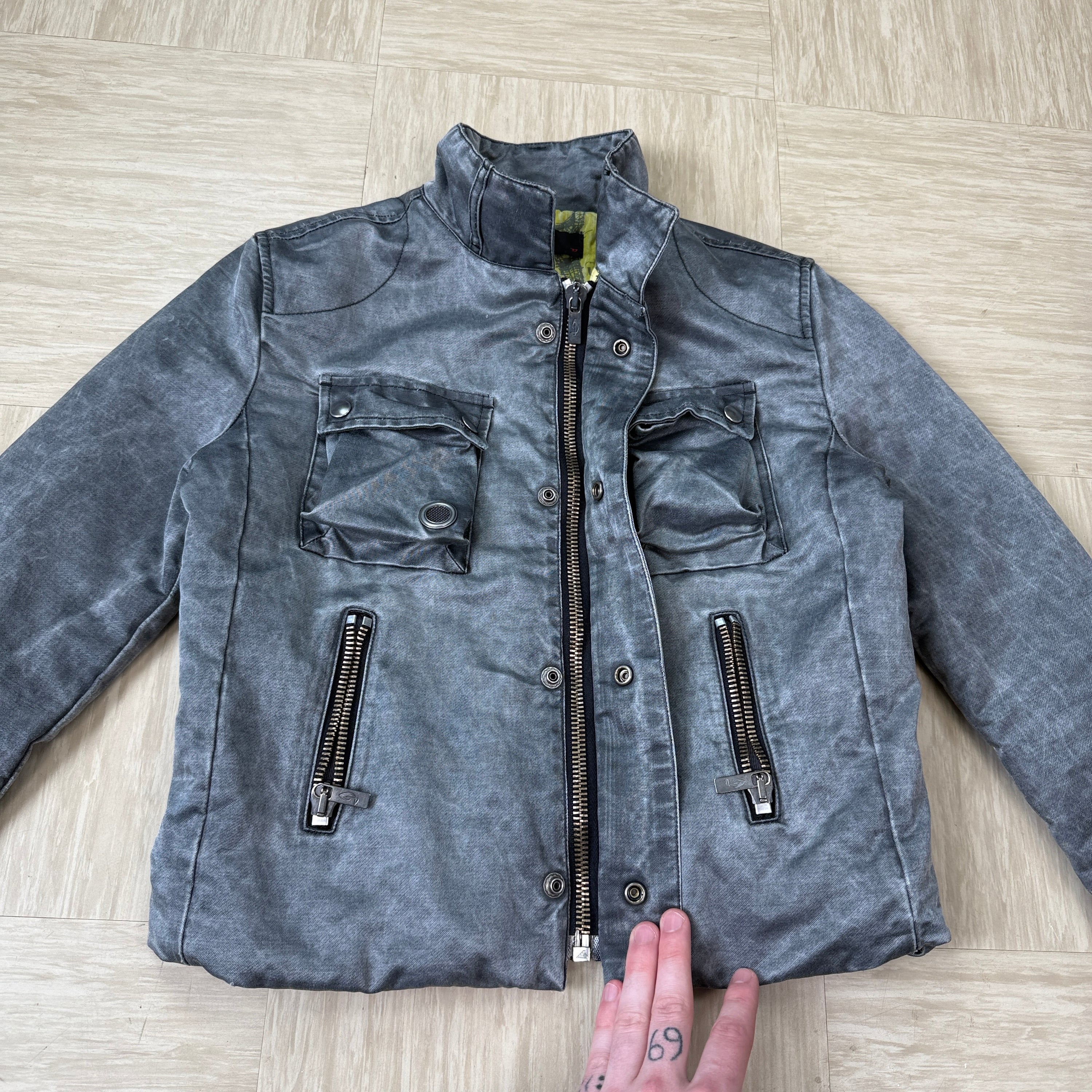 Diesel 2000's cropped high collar 3D cargo pocket jacket (M) wms