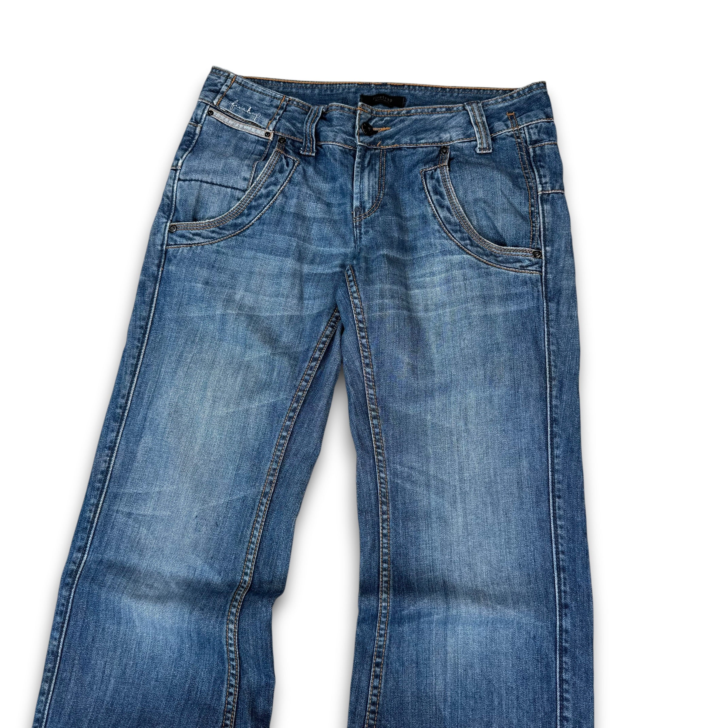 Firetrap black seal 2000's contrast stitch denim bootcut jeans (S)