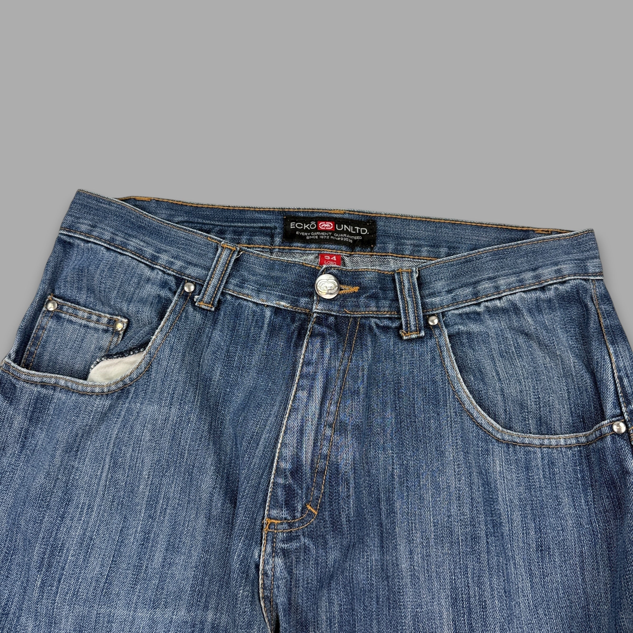 Ecko 2000's baggy denim carpenter style trousers (M-L)