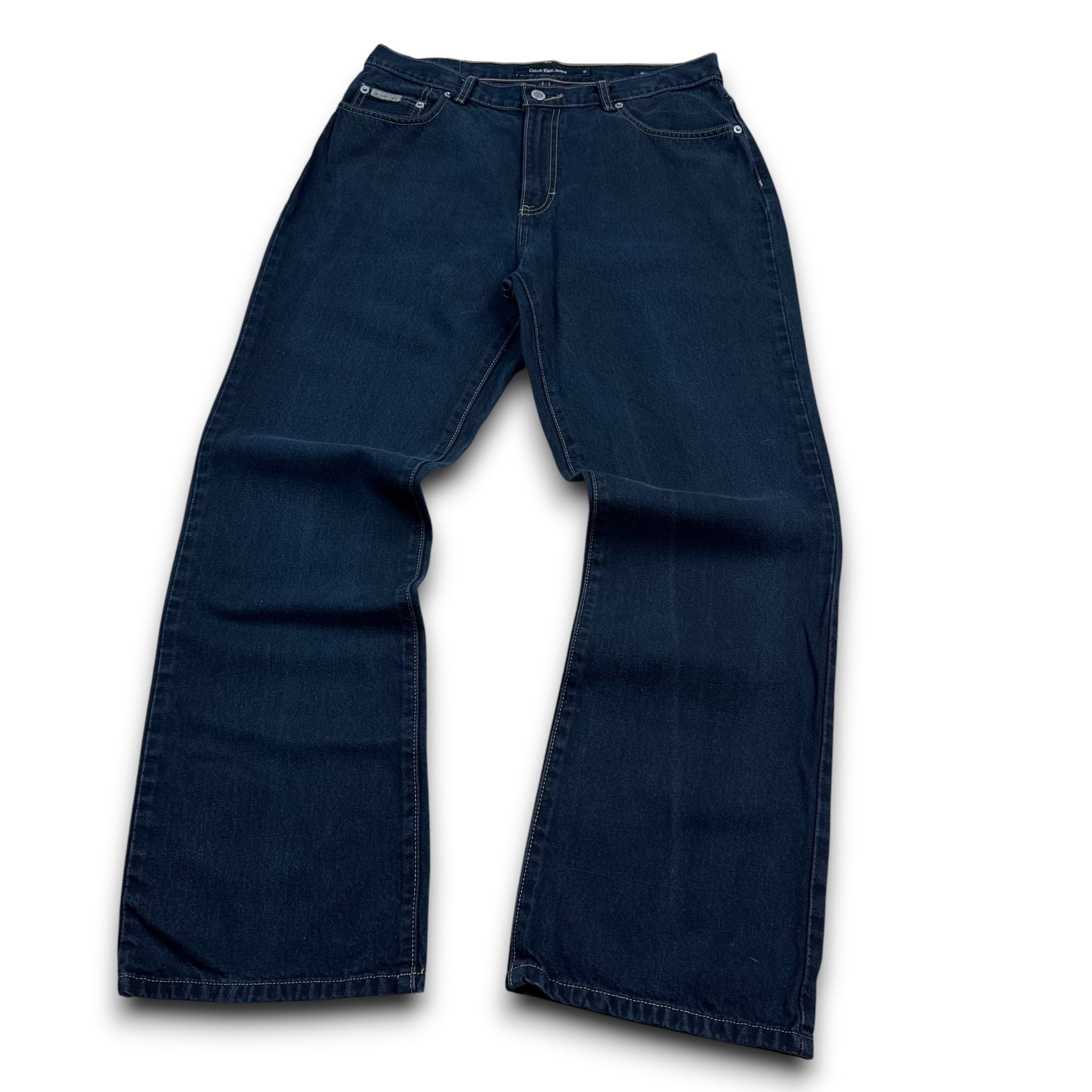 Calvin Klein 2000's black relaxed denim bootcut jeans (S)