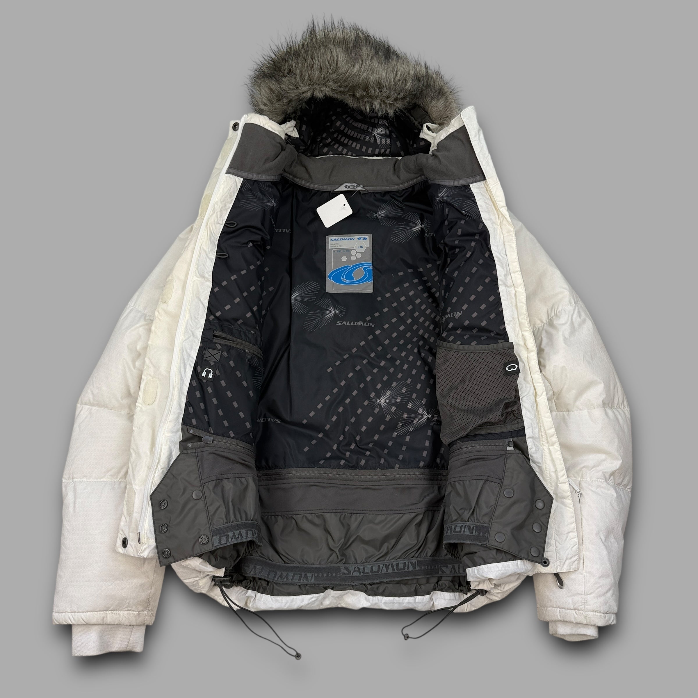 Salomon 2000's technical downfilled vented puffer ski jacket (L) wms