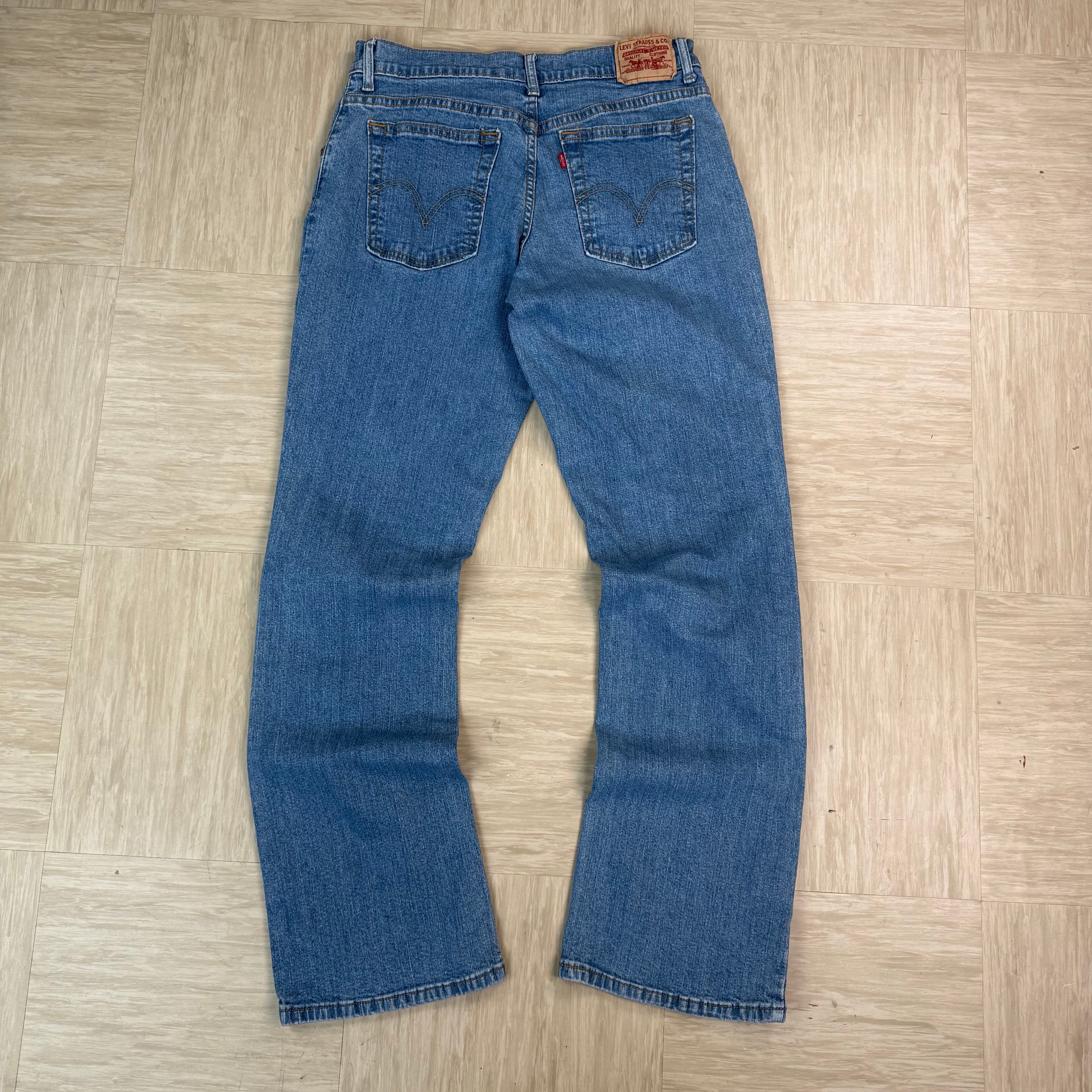 Levi's 550 2000's relaxed bootcut light washed denim jeans (S)