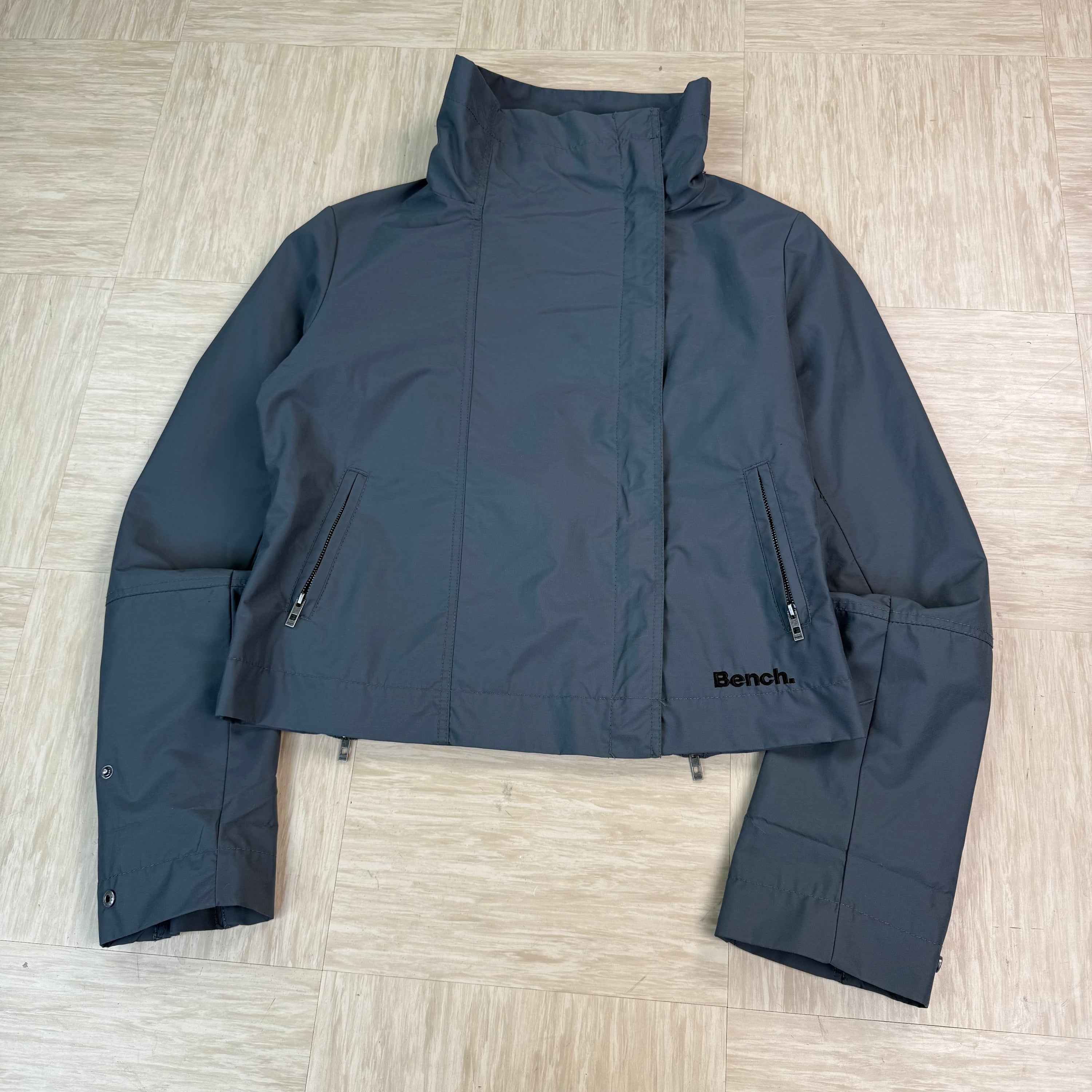 Bench 2000's technical nylon asymmetrical zip high collar jacket (S)