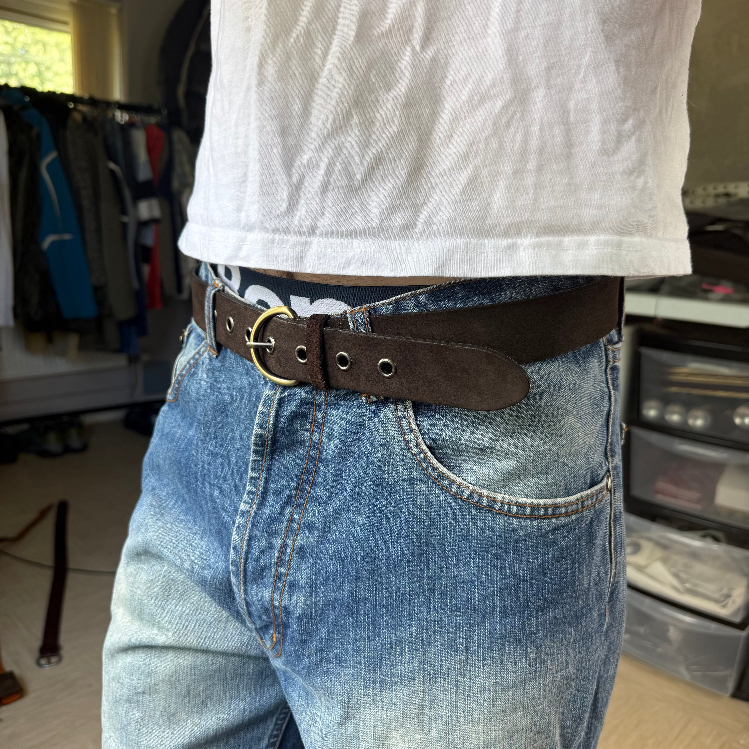 Next 2000's brown leather belt (OS)