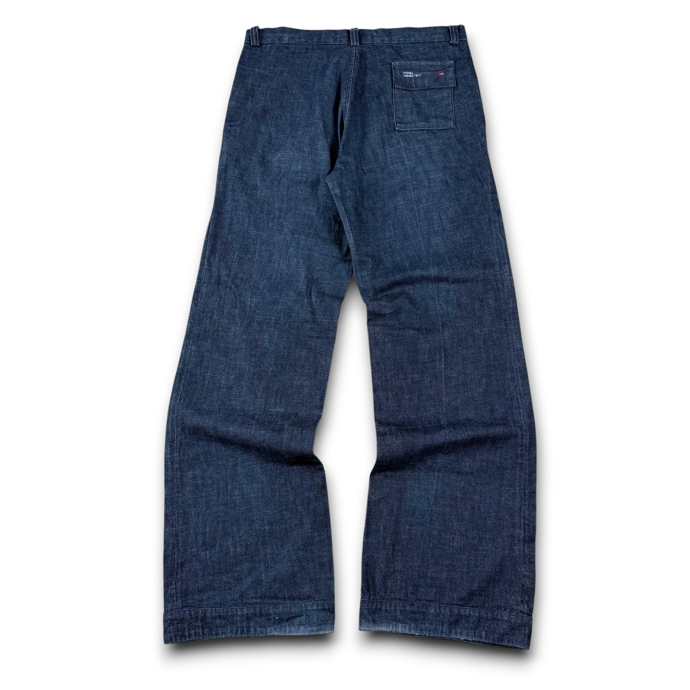 Diesel indigo tech 2000's relaxed baggy wide leg denim jeans (S-M)
