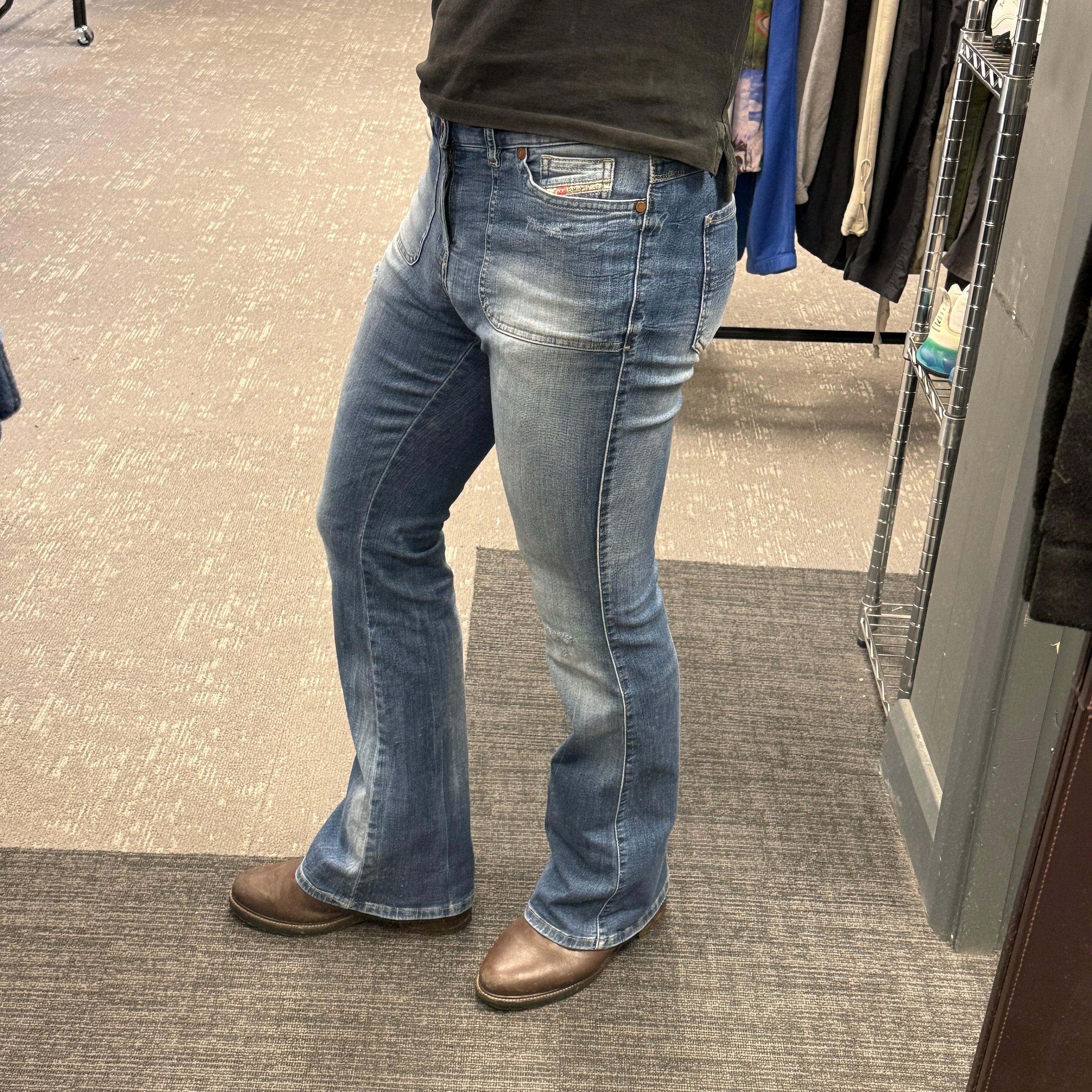 Diesel 2000's slim bootcut stretch washed denim jeans (M) wms