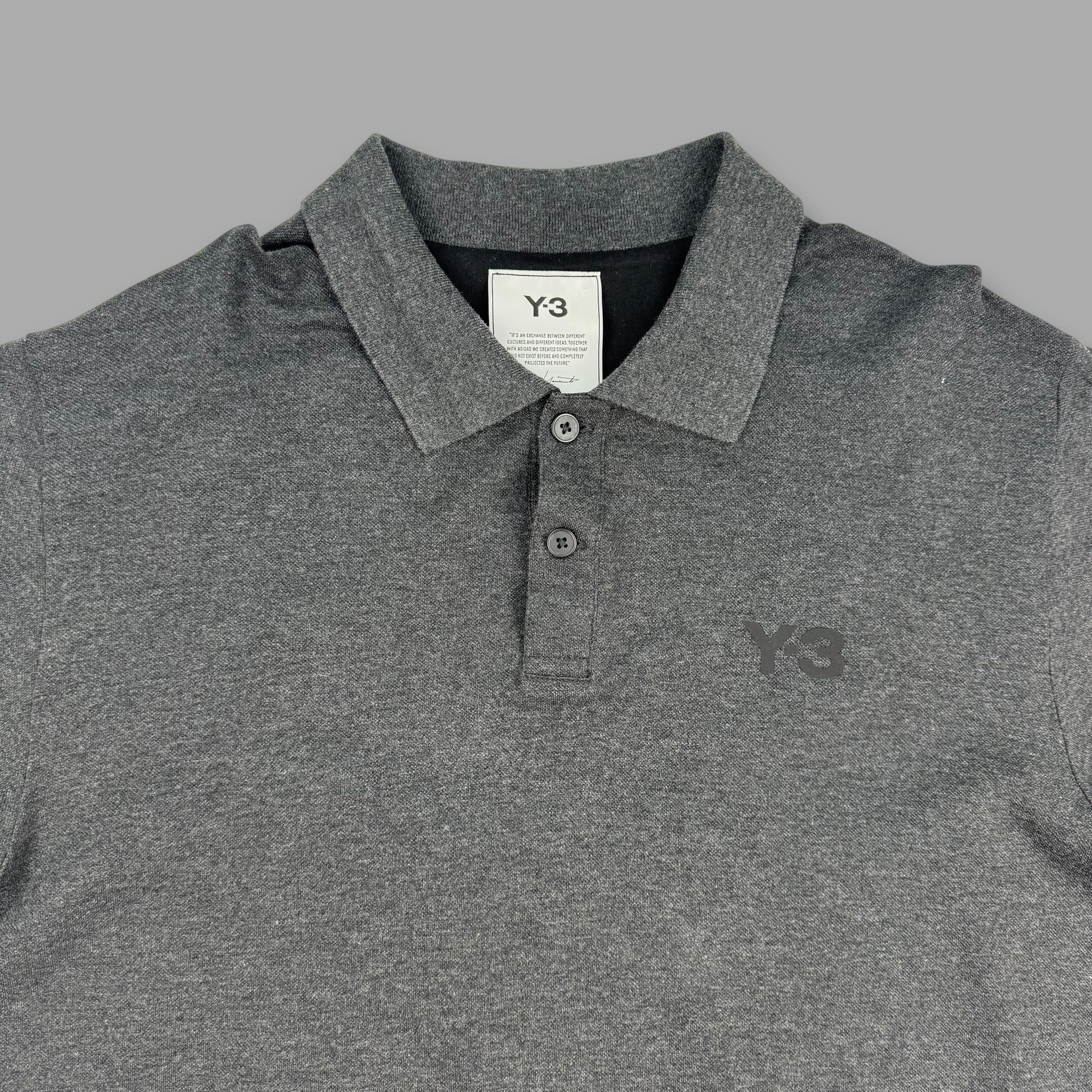 Adidas x Yohji Yamamoto 2000's graphic Y3 polo shirt (M)
