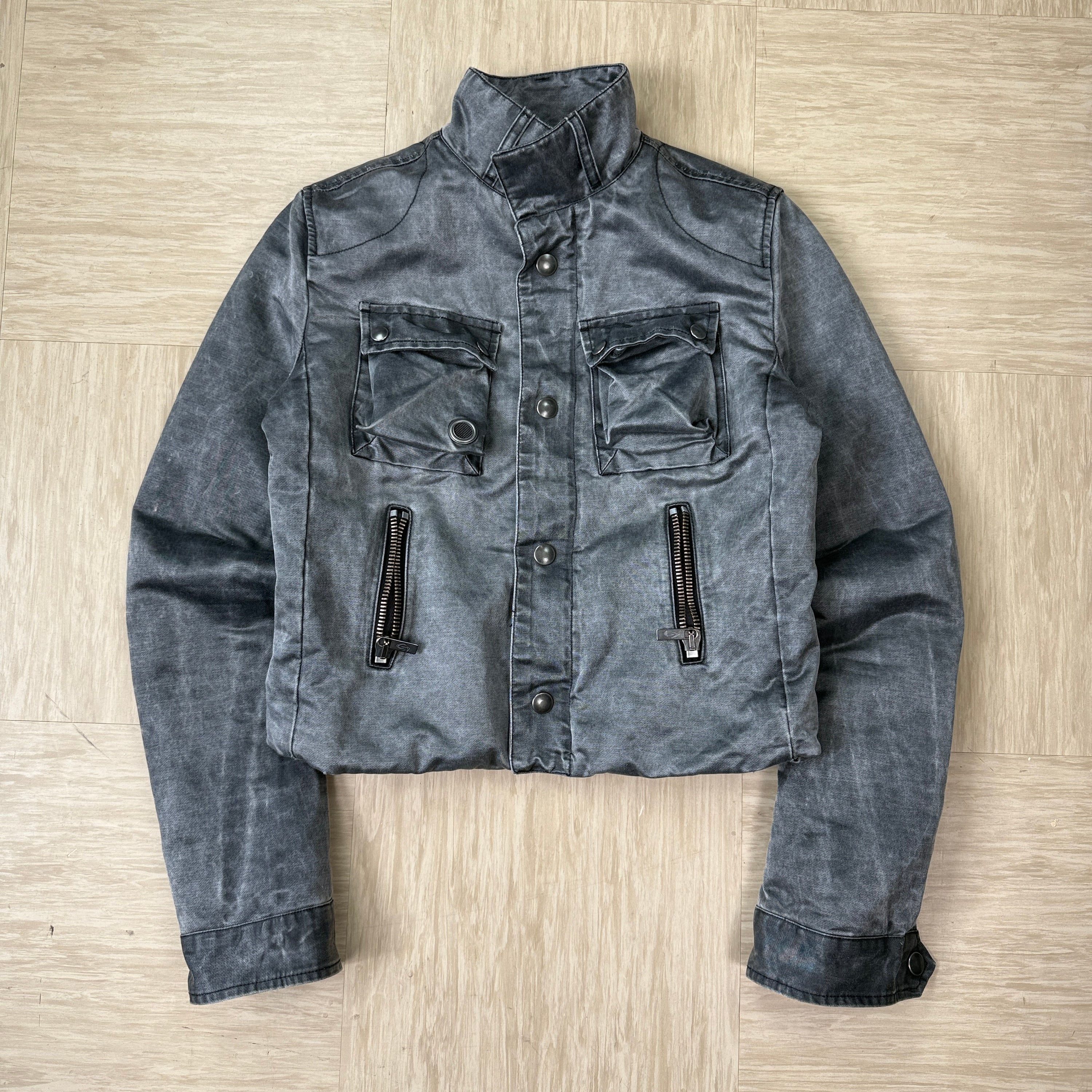 Diesel 2000's cropped high collar 3D cargo pocket jacket (M) wms