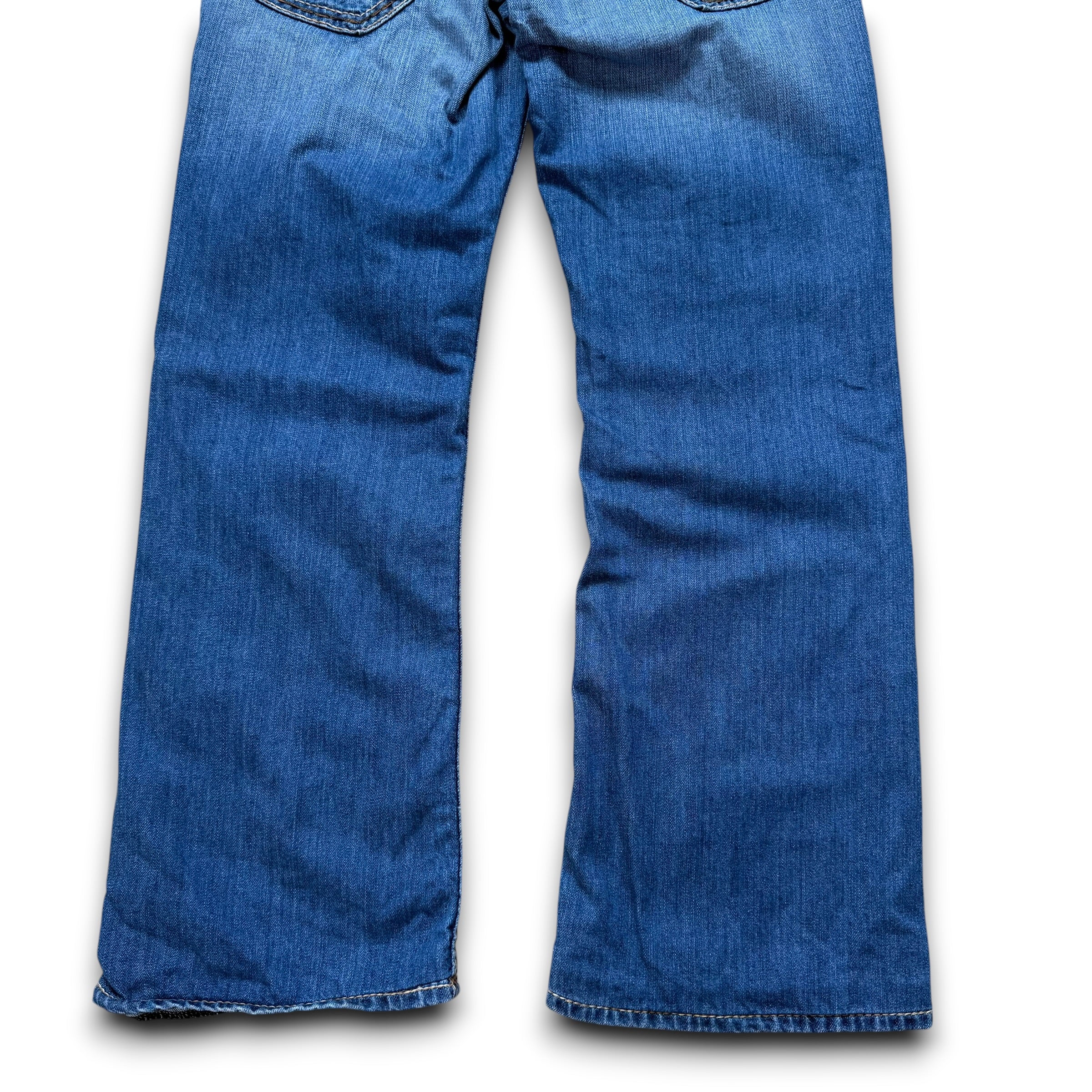 True religion 2000's big contrast stitch denim bootcut jeans (M)