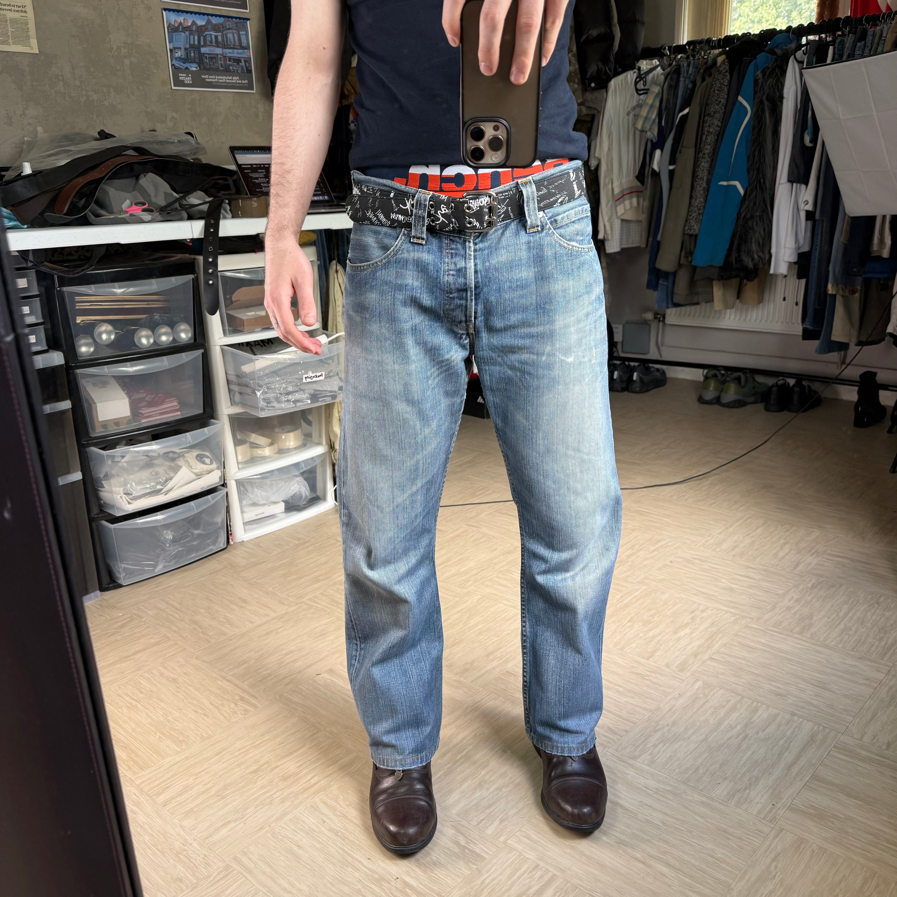 Levi's 512 2000's faded washed relaxed fit denim bootcut jeans (S)