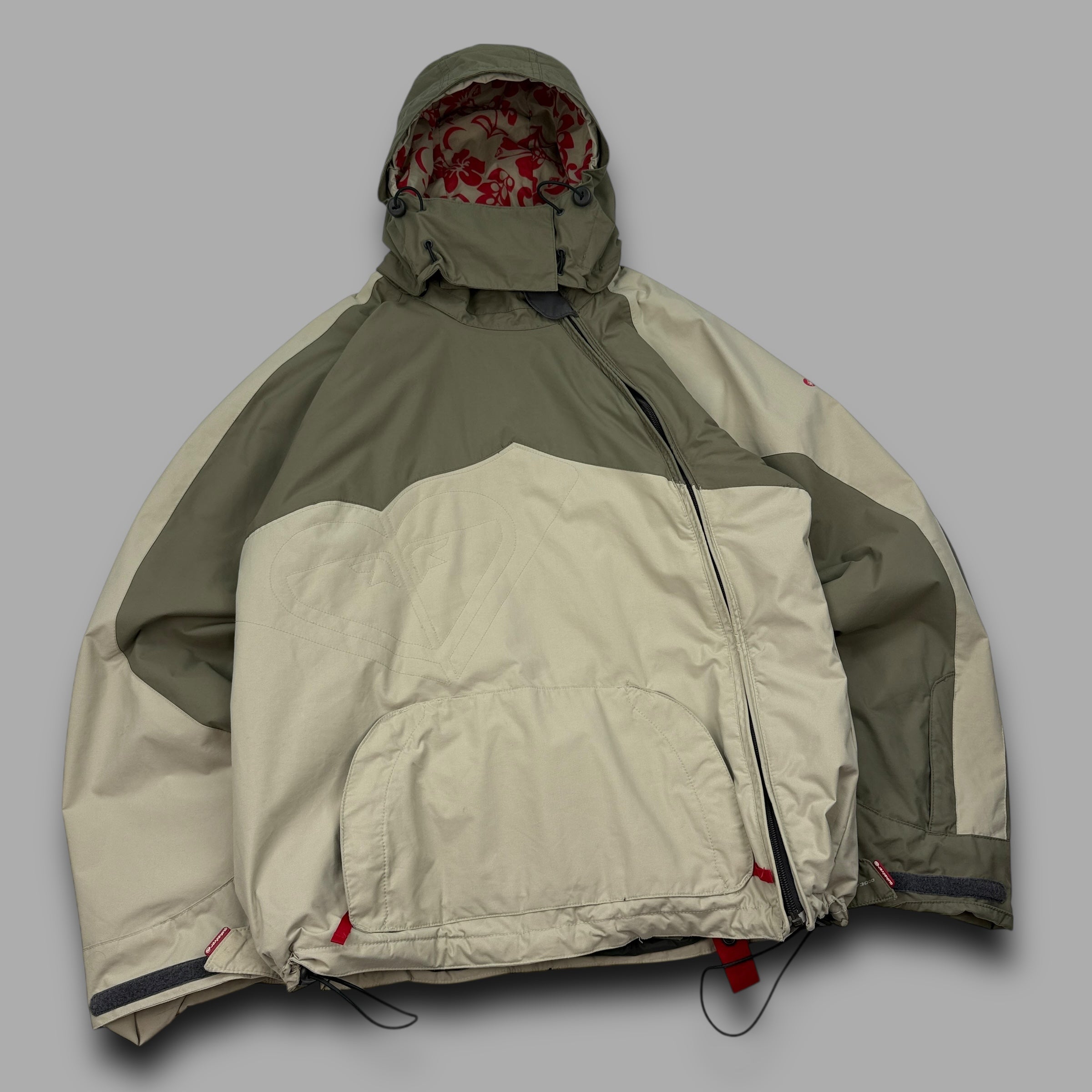 Quiksilver x Roxy 2000's technical asymmetrical zip softshell ski jacket (S-M)
