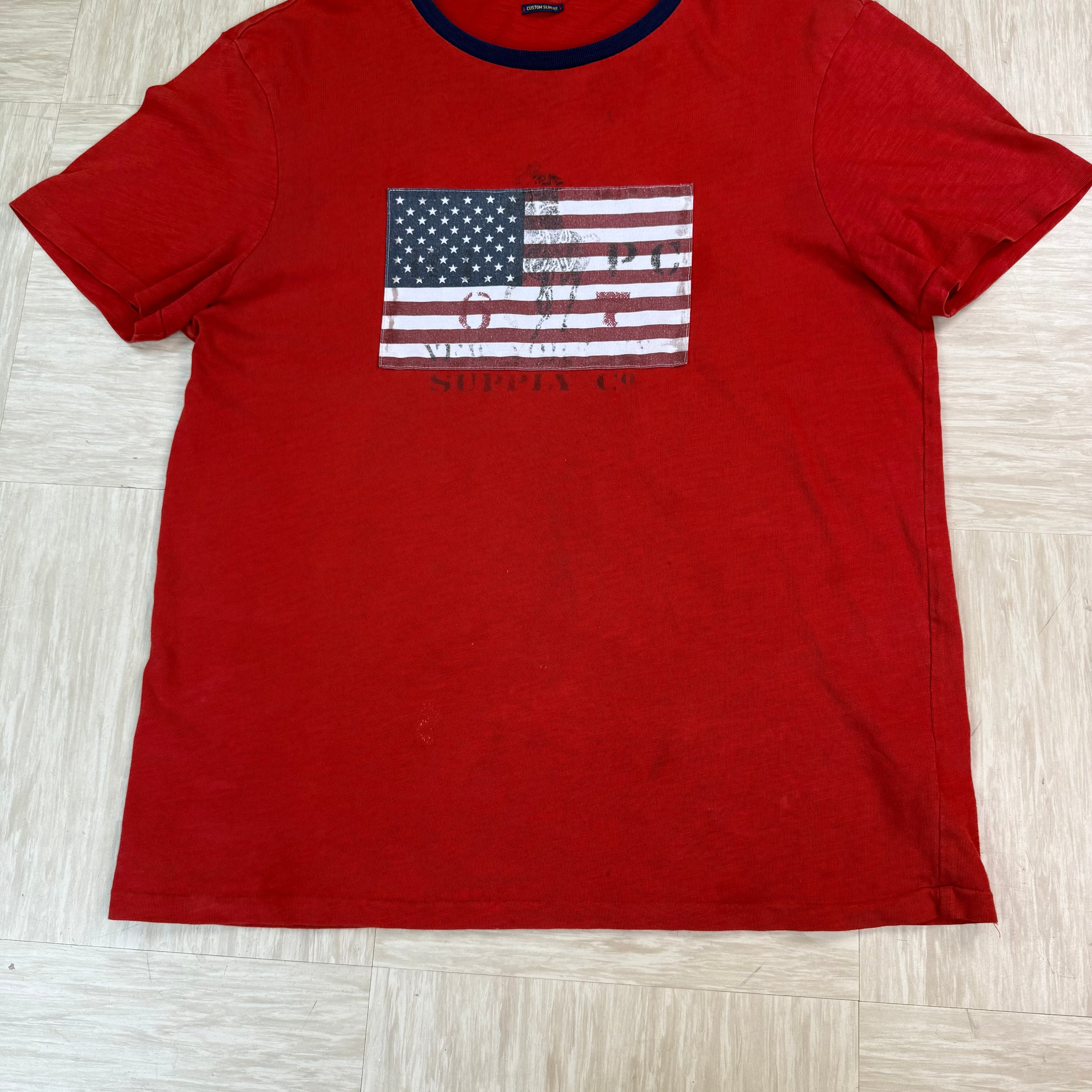 Ralph Lauren 2000's embroidered USA flag graphic tee (L)