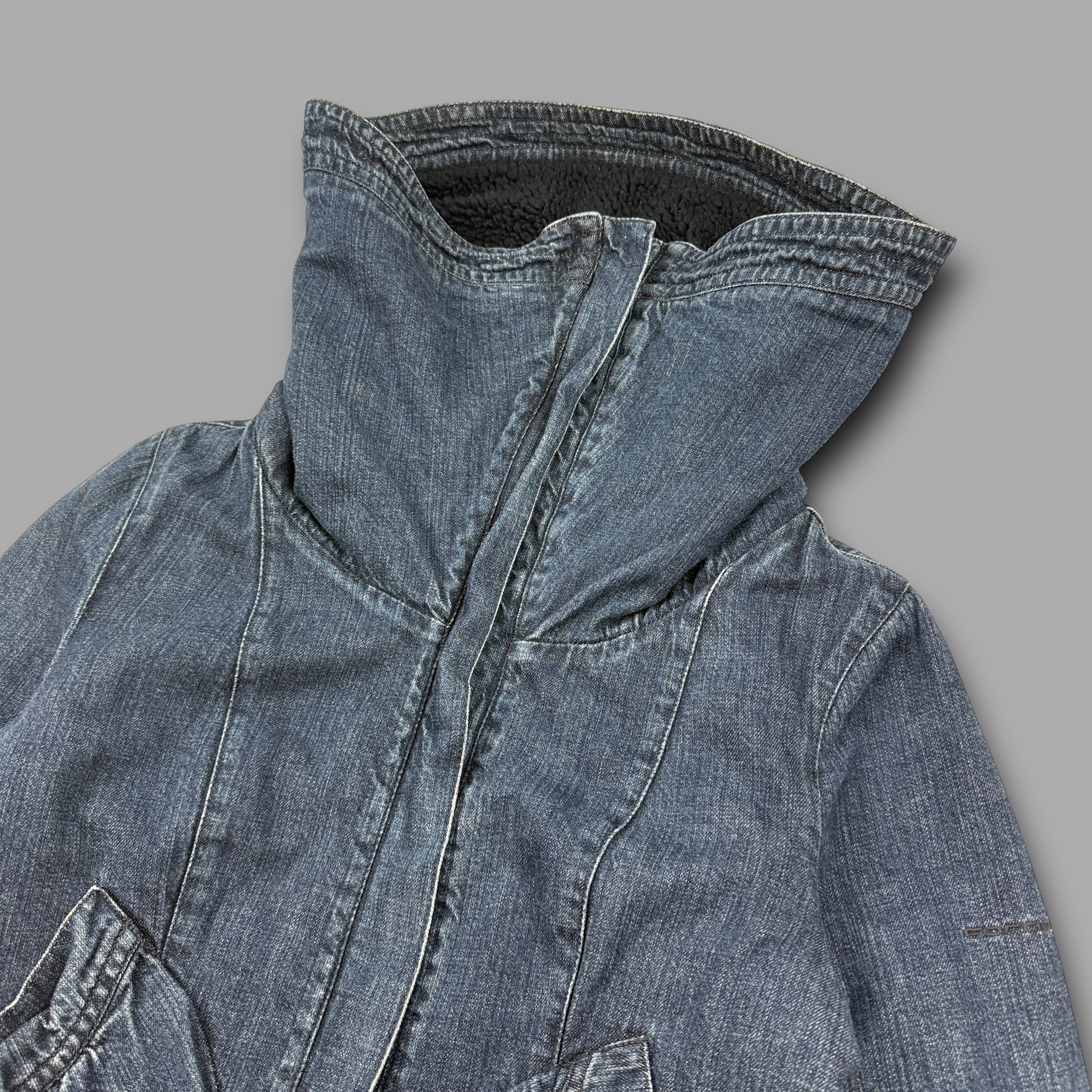 Fornarina 1990's sherpa lined denim bomber jacket (S)