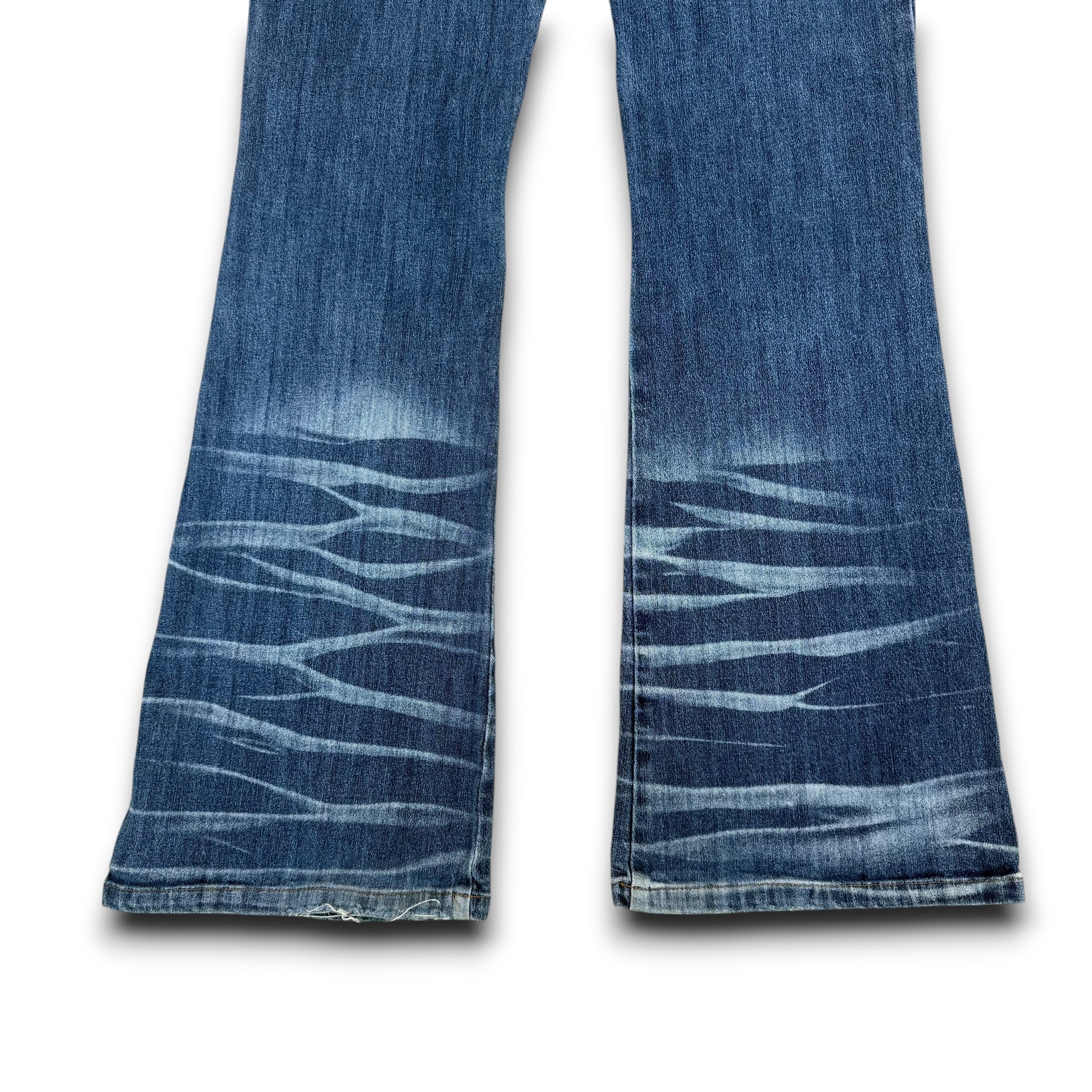 AMNs 2000's fitted washed denim bootcut flare jeans (S)