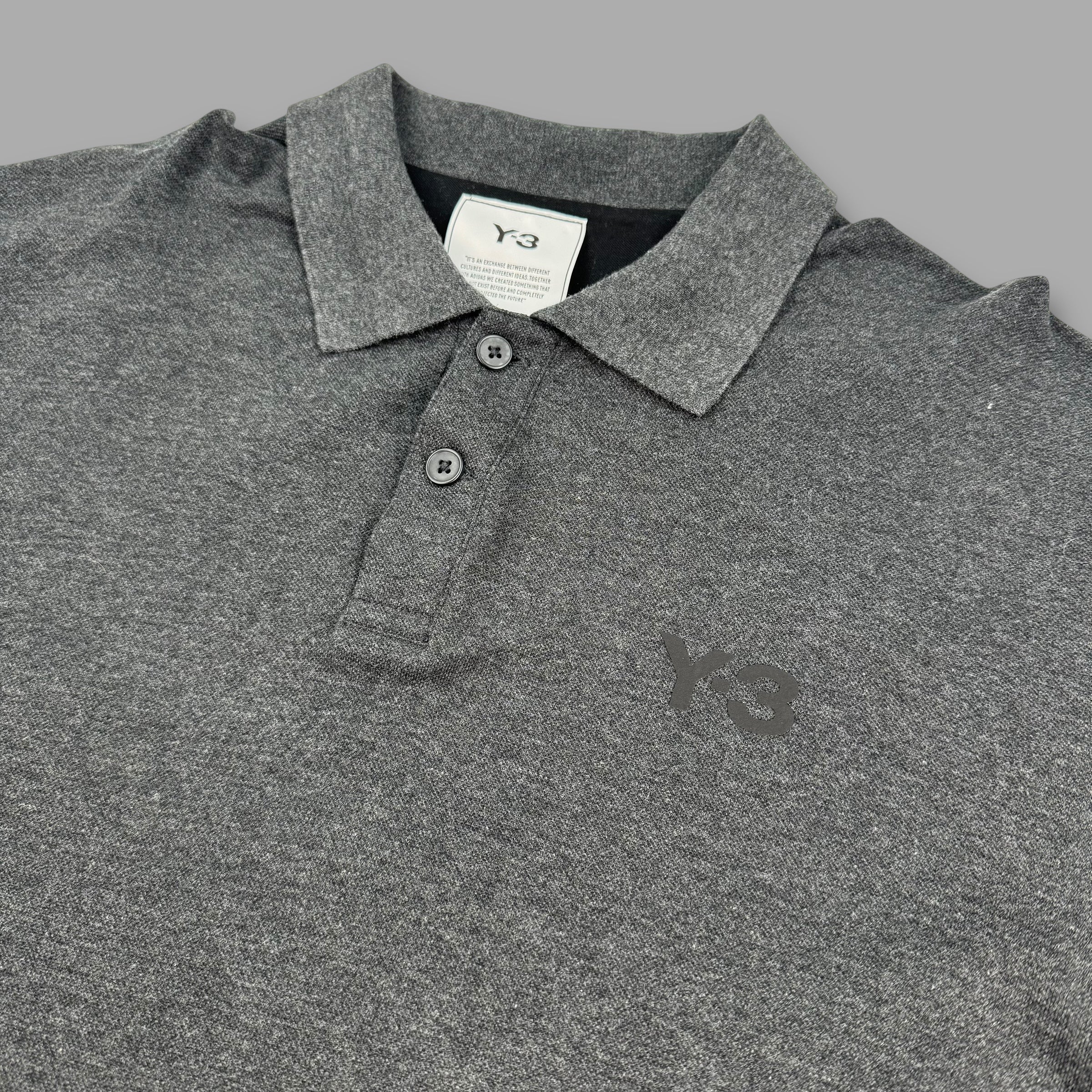 Adidas x Yohji Yamamoto 2000's graphic Y3 polo shirt (M)