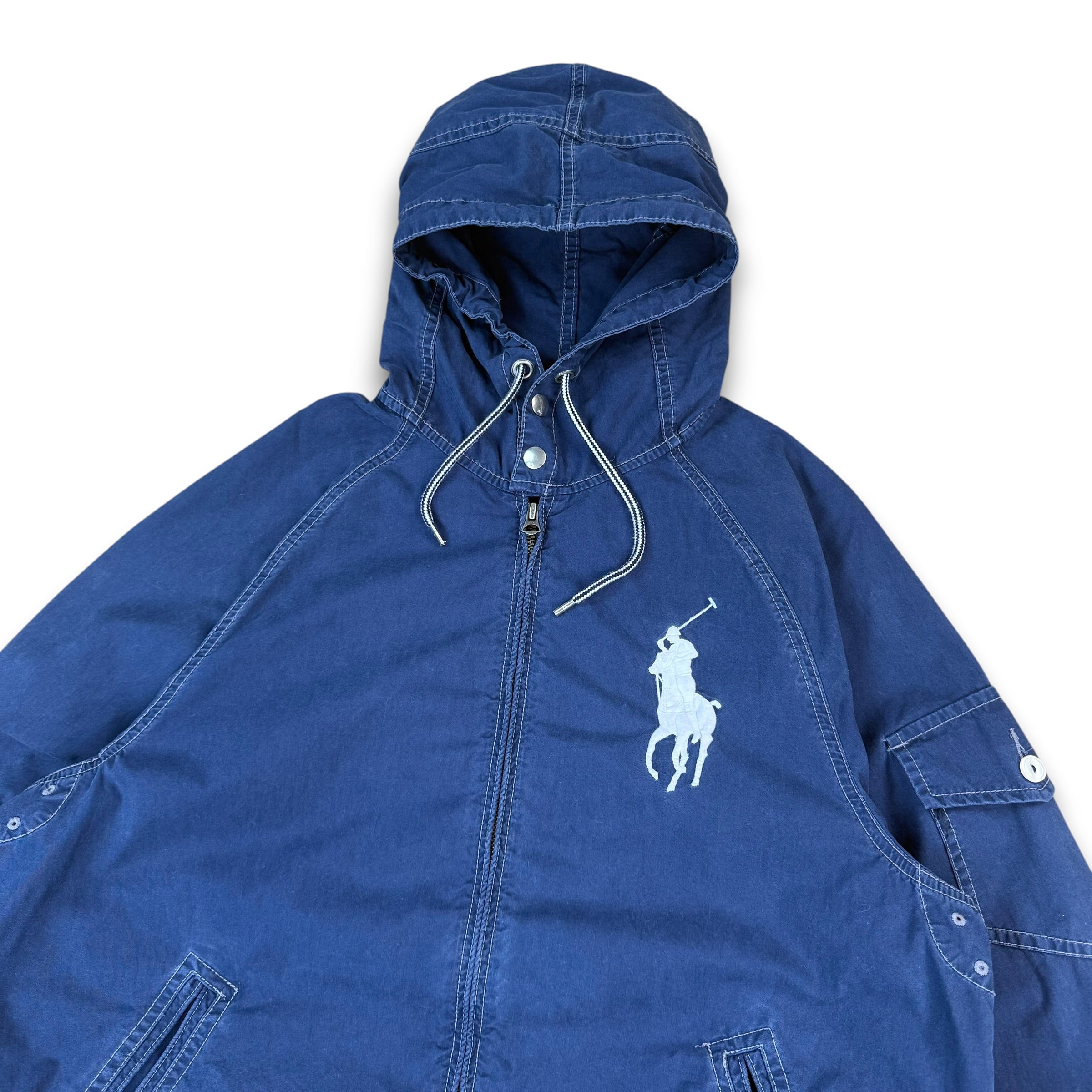 Ralph Lauren 2000's contrast stitch embroidered big pony zip up jacket (M)