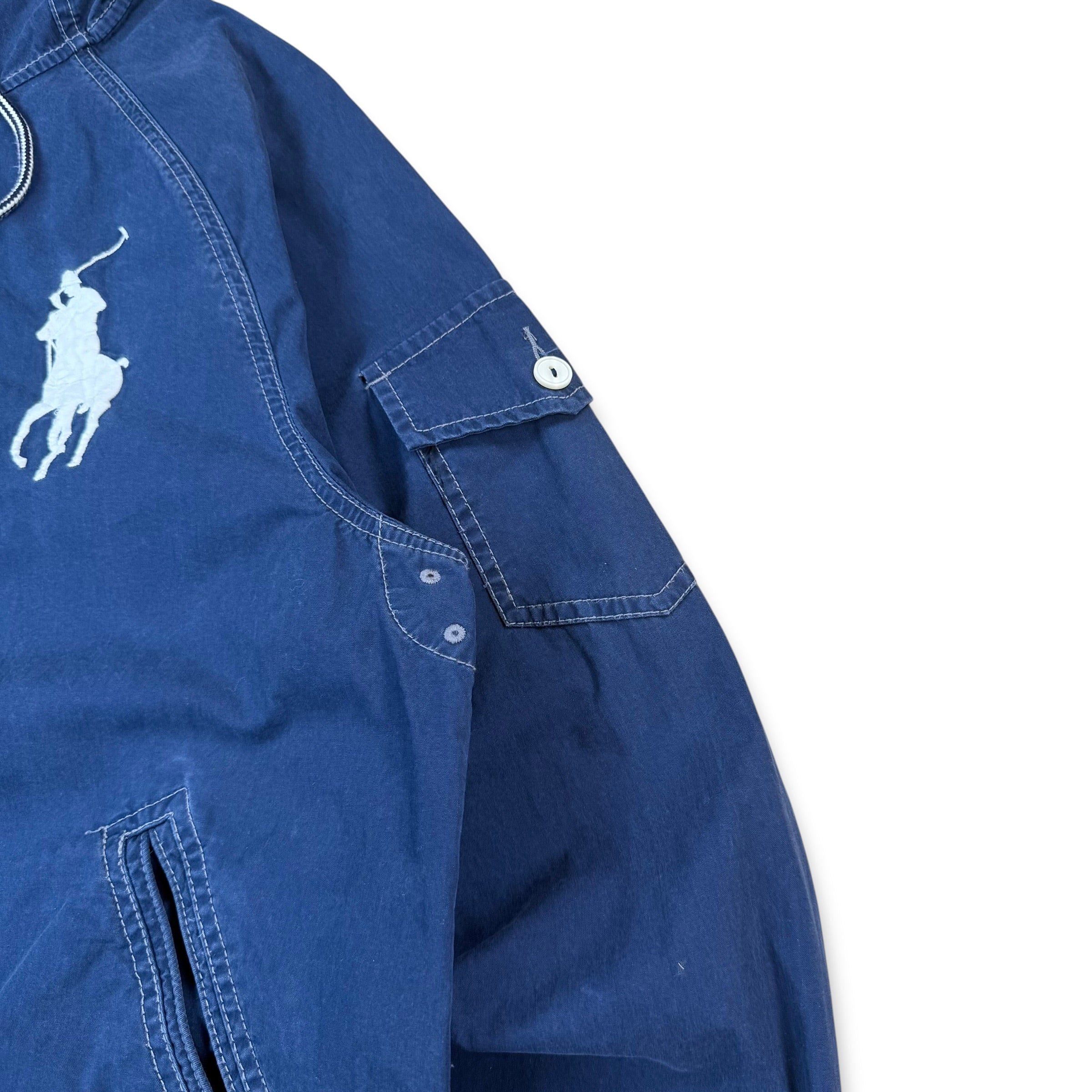 Ralph Lauren 2000's contrast stitch embroidered big pony zip up jacket (M)