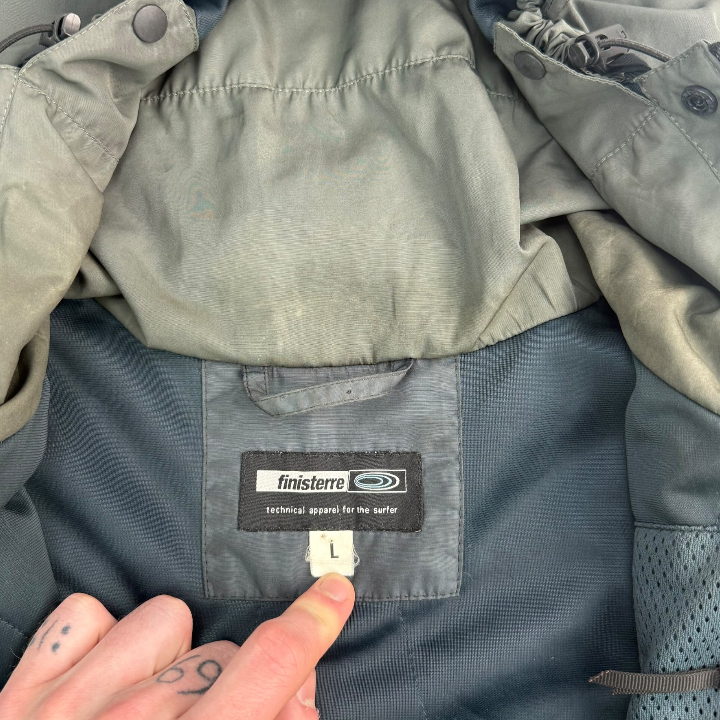 Finisterre x nikwax 2000's technical zip-up smock (L)