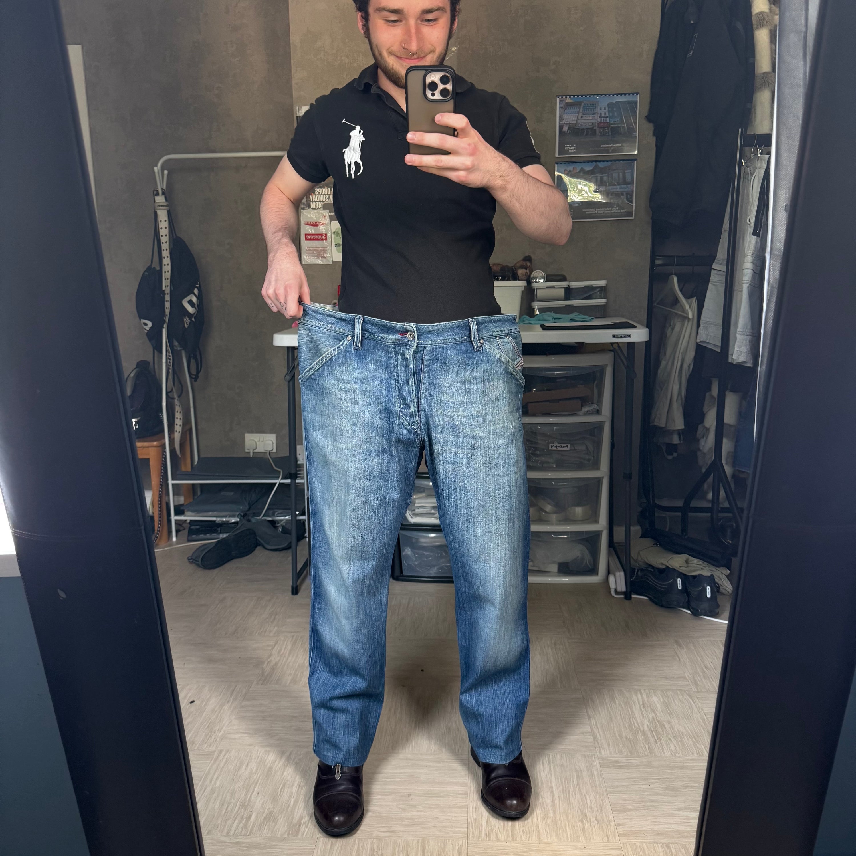 Diesel braddo 2000's loose fit denim carpenter jeans (M-L)