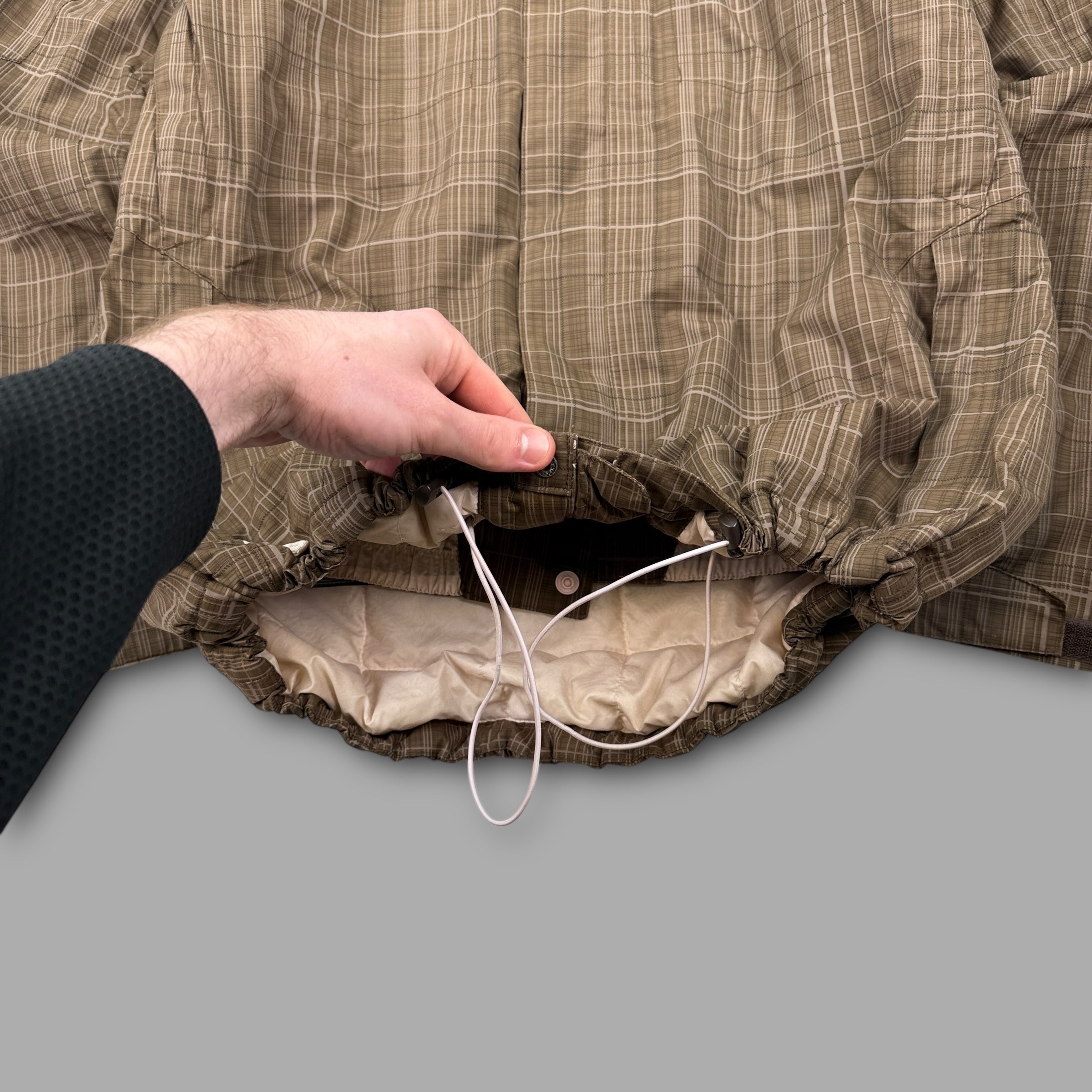 The north face 2007 technical plaid fur hood ski jacket (L) wms