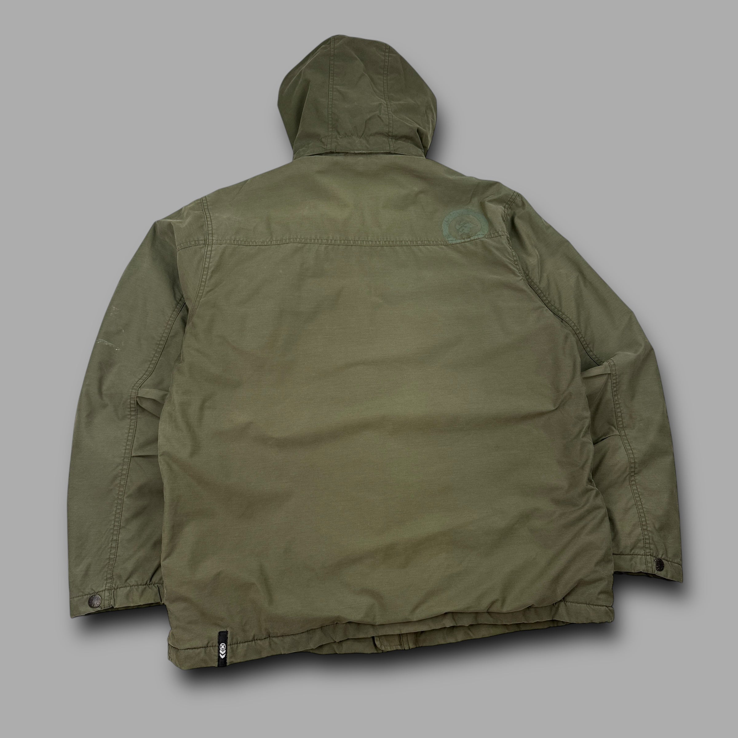 Quiksilver 2000's technical multi-pocket riot mask parka jacket (M)