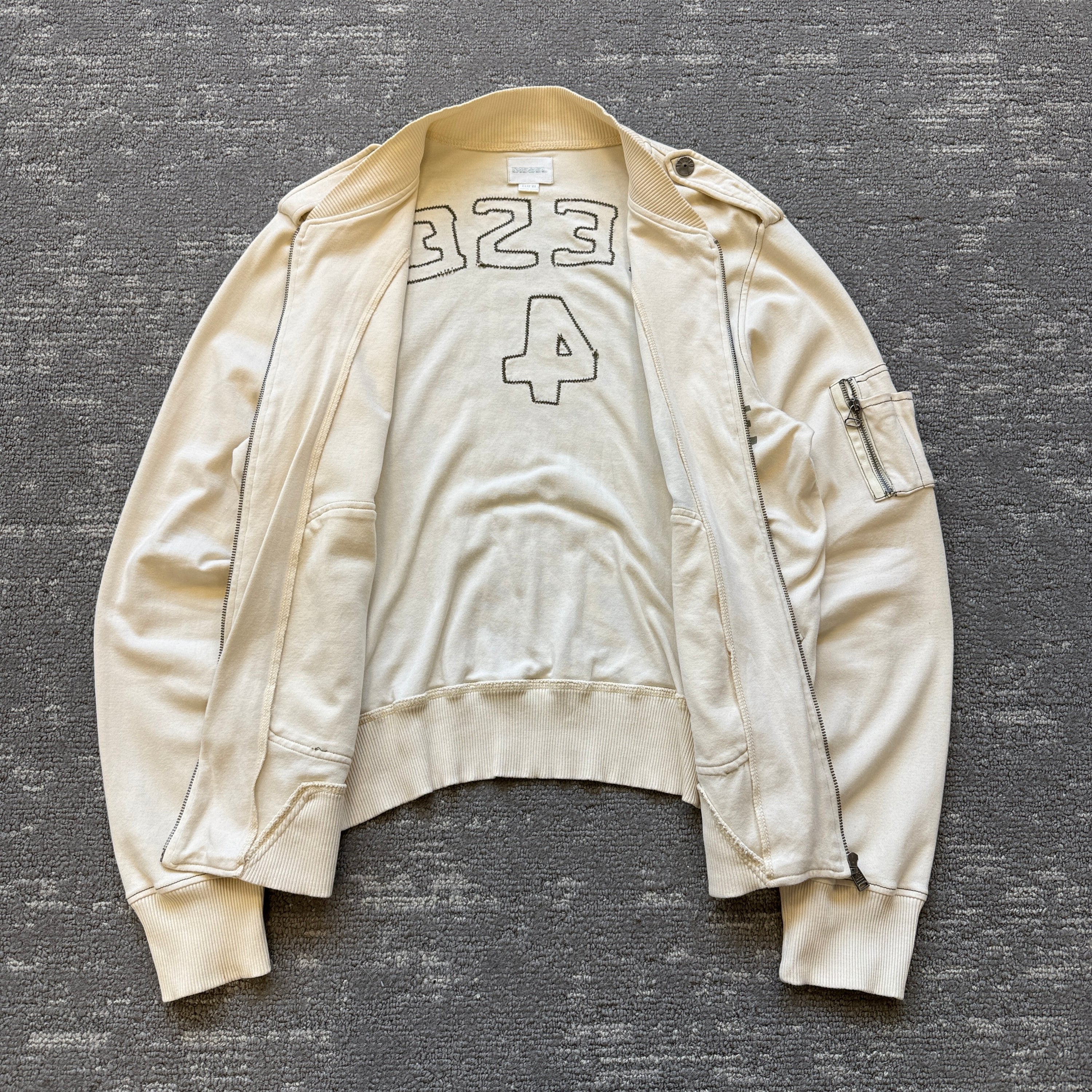 Diesel 2000's lightweight graphic fitted cotton jacket (XL) wms