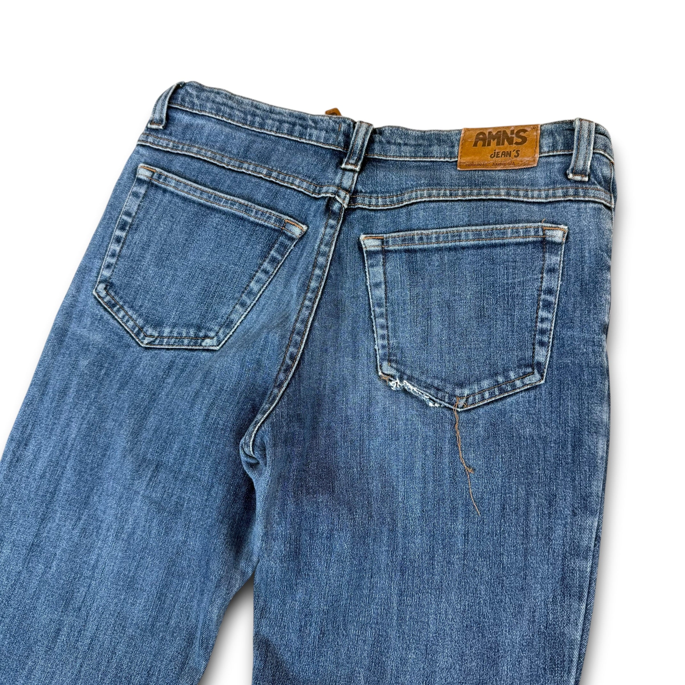 AMNs 2000's fitted washed denim bootcut flare jeans (S)